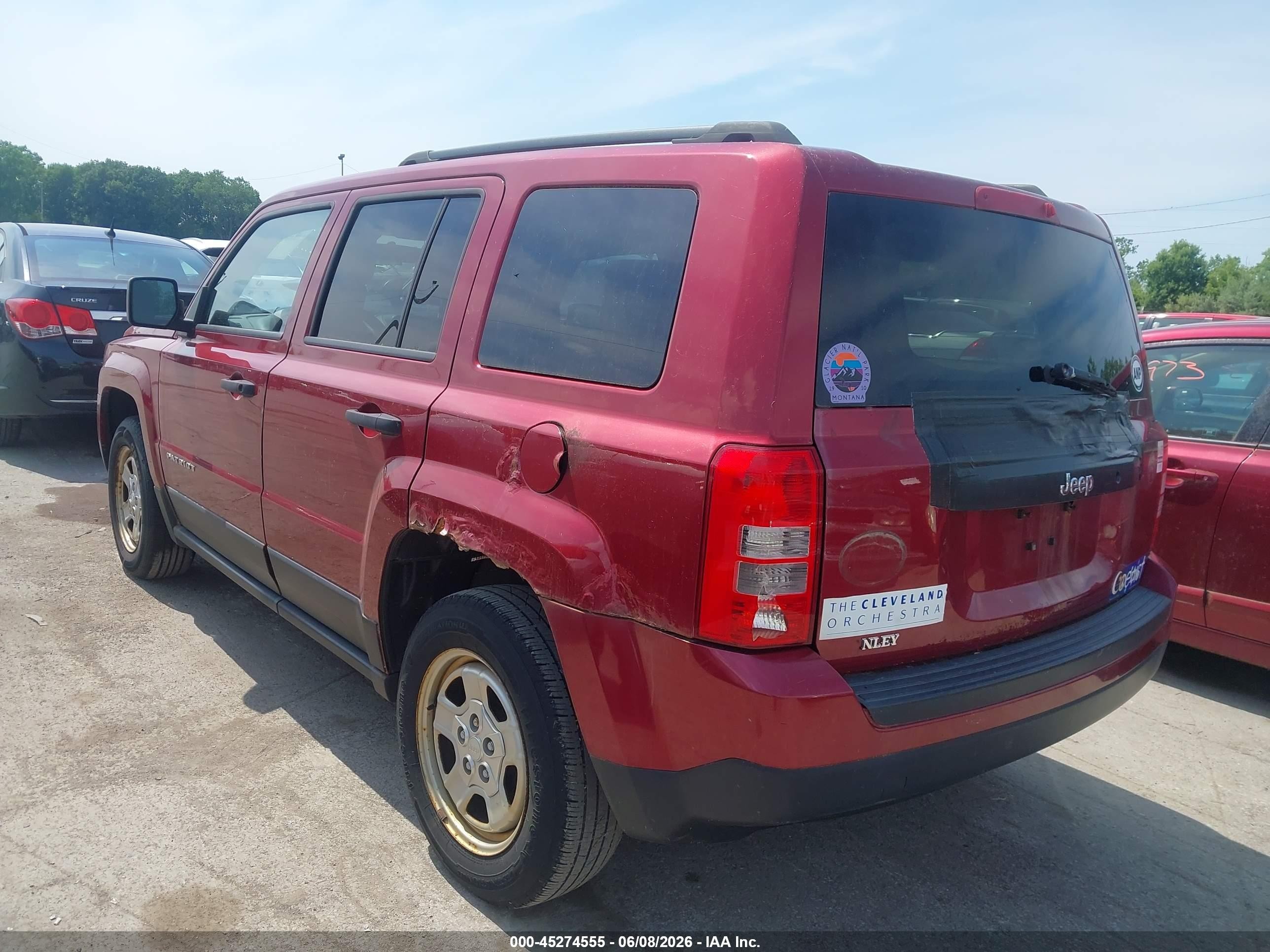 2013 Jeep Patriot Sport Red vin: 1C4NJPBA2DD122147