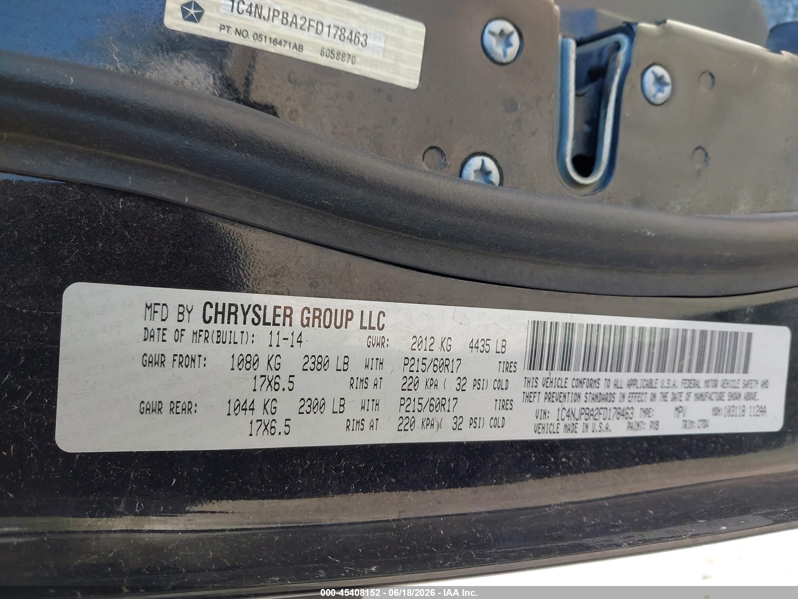 2015 Jeep Patriot Altitude Edition Black vin: 1C4NJPBA2FD178463