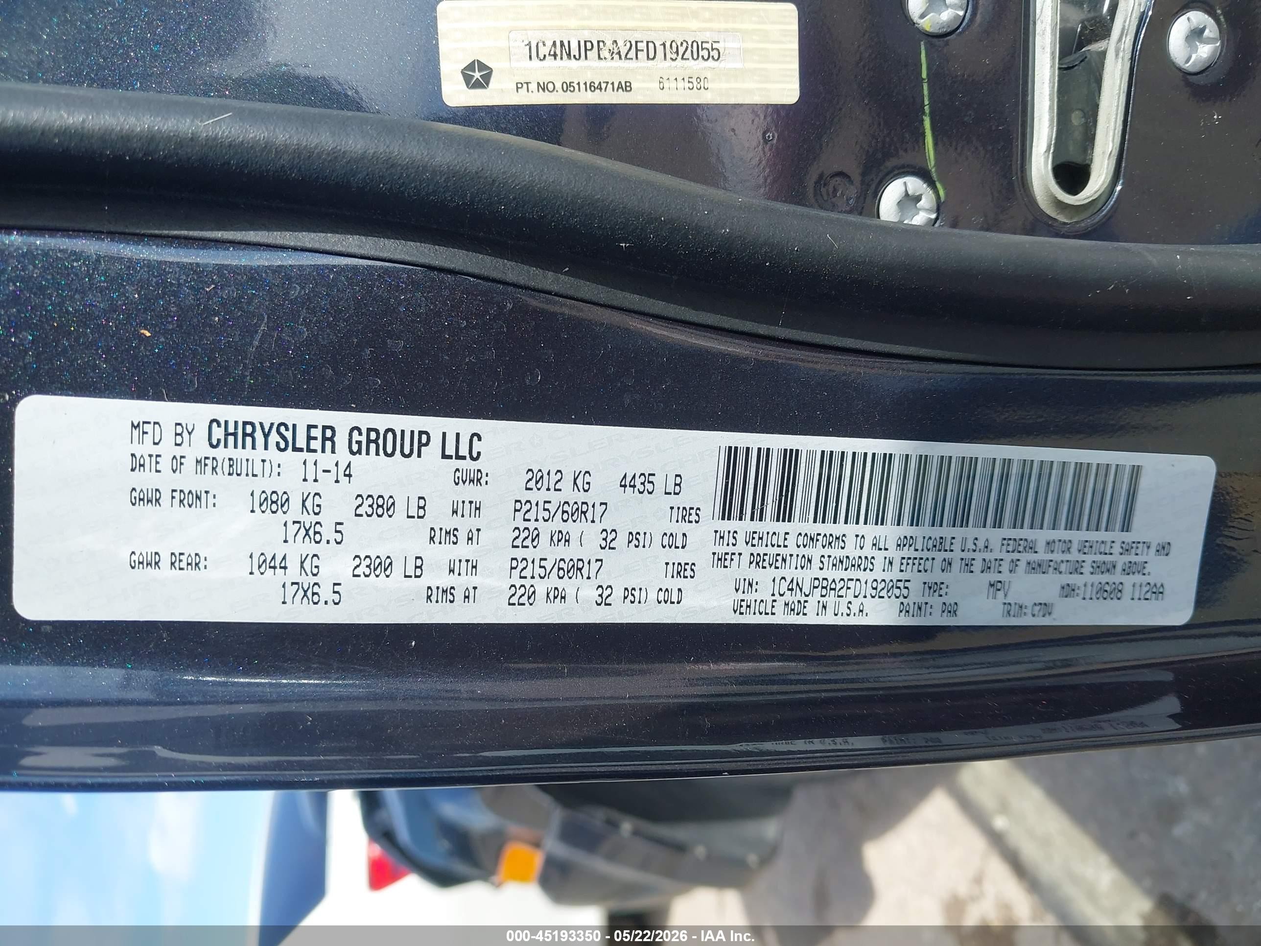 2015 Jeep Patriot Altitude Edition Gray vin: 1C4NJPBA2FD192055