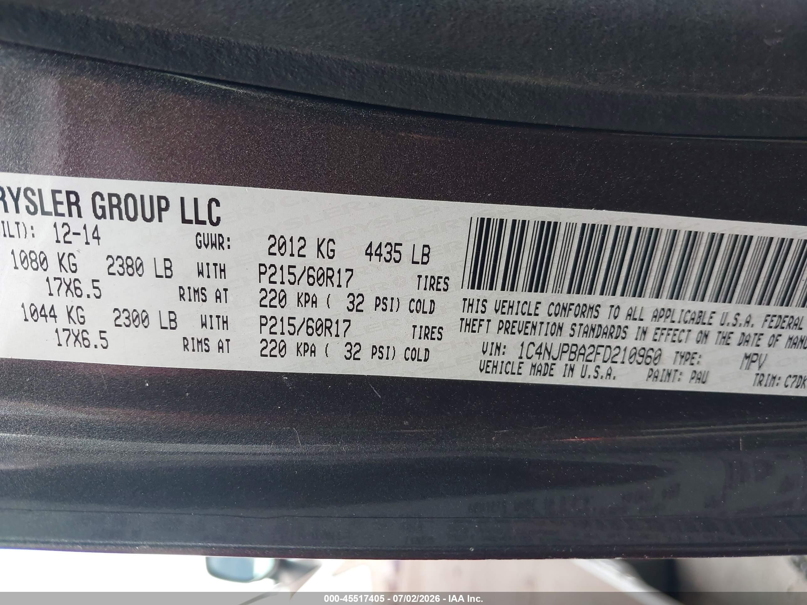 2015 Jeep Patriot Altitude Edition Gray vin: 1C4NJPBA2FD210960