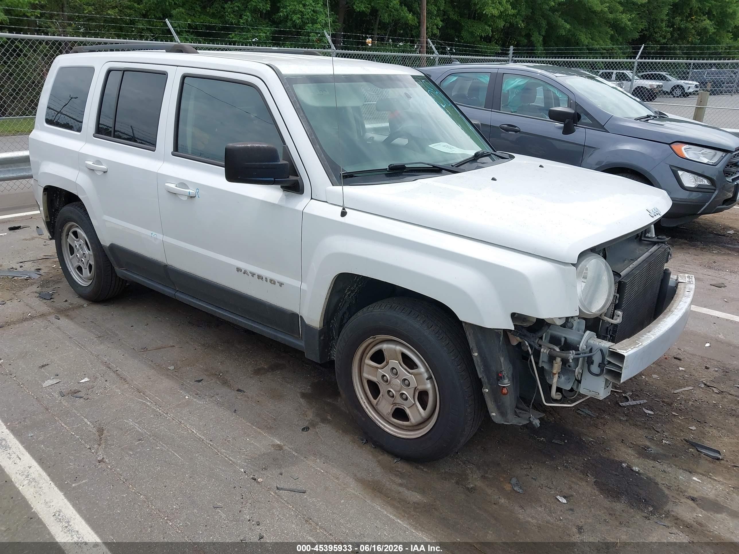 2015 Jeep Patriot Sport White vin: 1C4NJPBA2FD325574