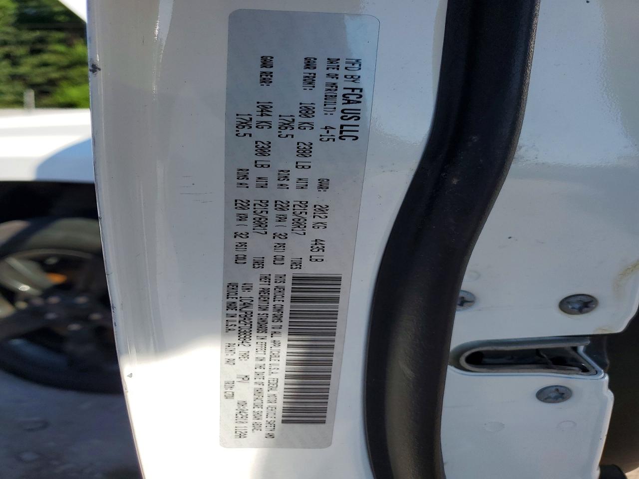 2015 Jeep Patriot Sport White vin: 1C4NJPBA2FD389842