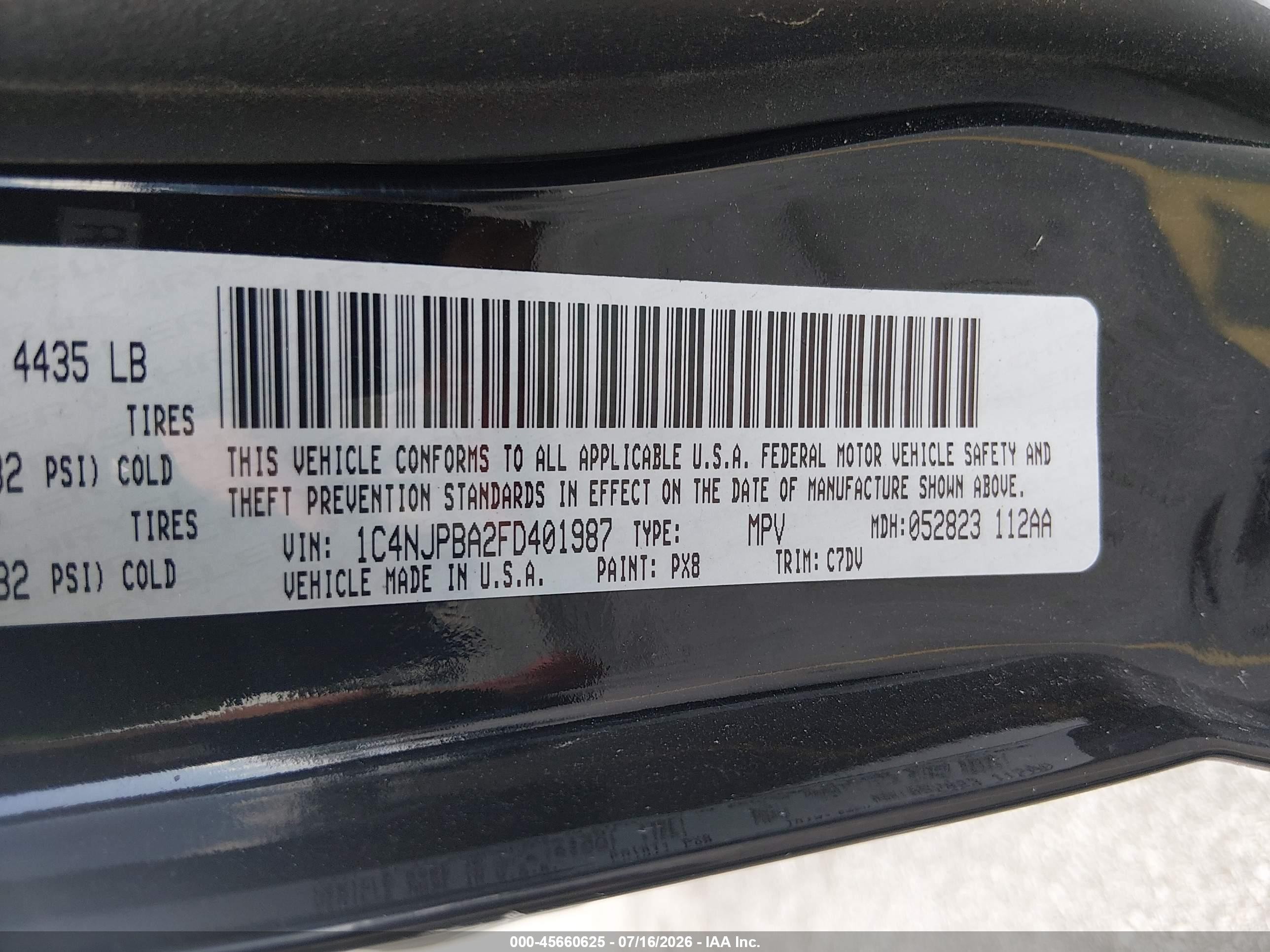 2015 Jeep Patriot Altitude Edition Black vin: 1C4NJPBA2FD401987
