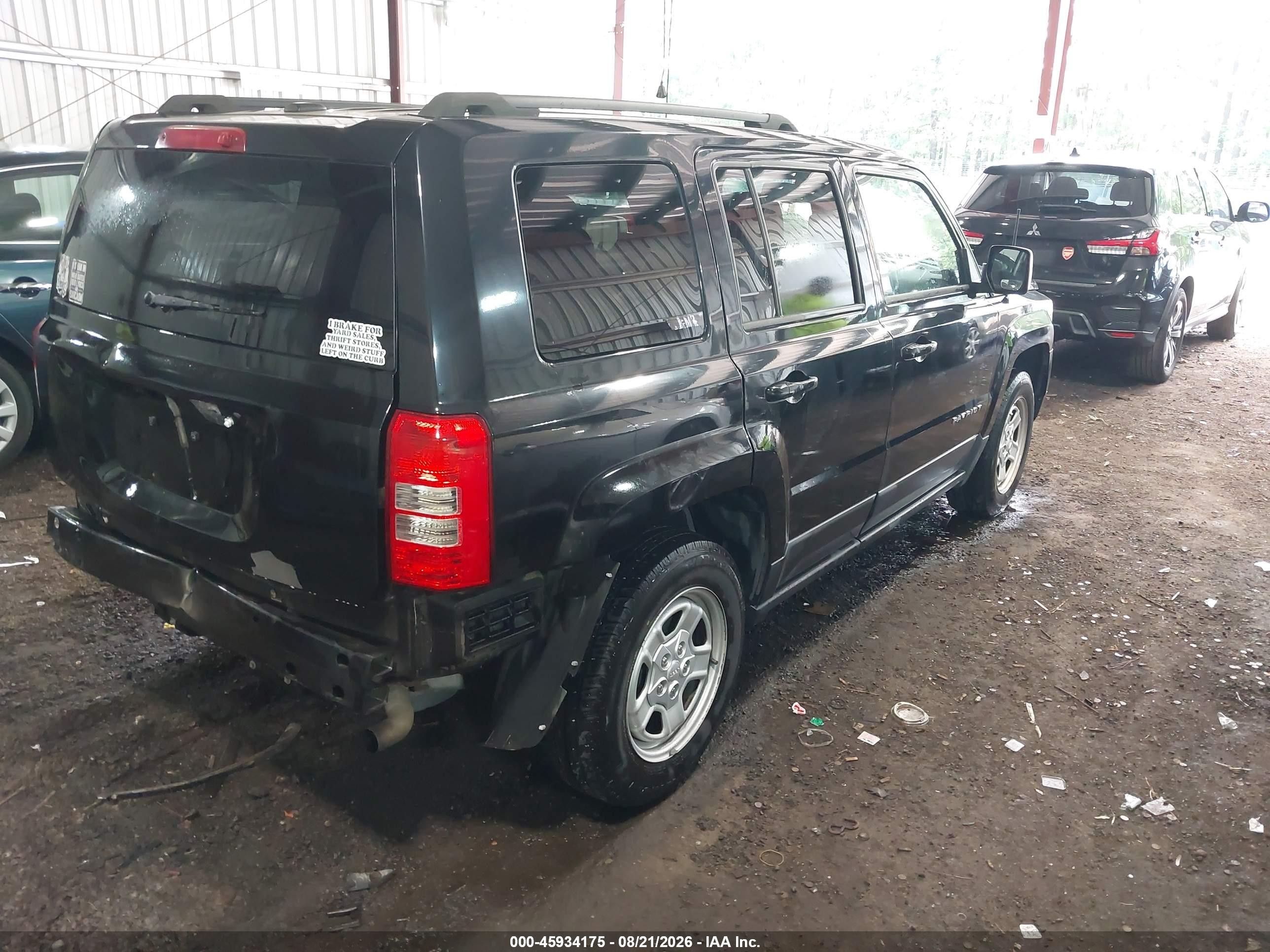 2016 Jeep Patriot Sport Black vin: 1C4NJPBA2GD513531
