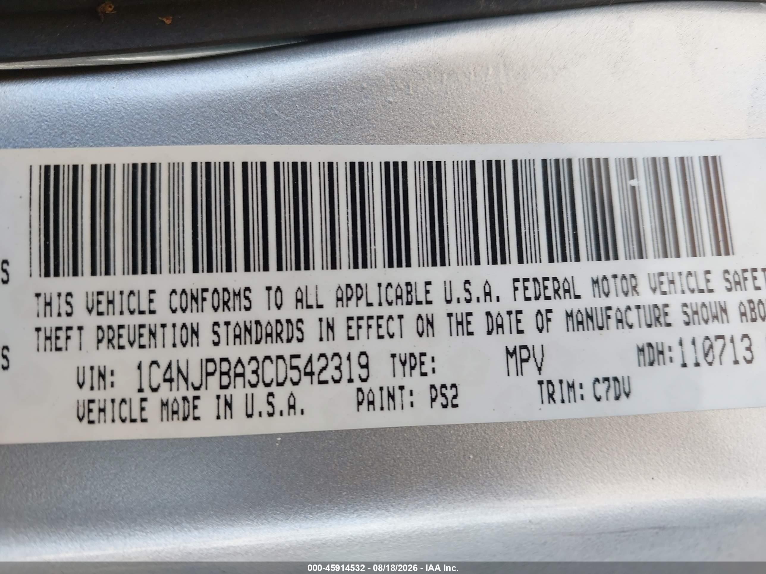 2012 Jeep Patriot Sport Silver vin: 1C4NJPBA3CD542319