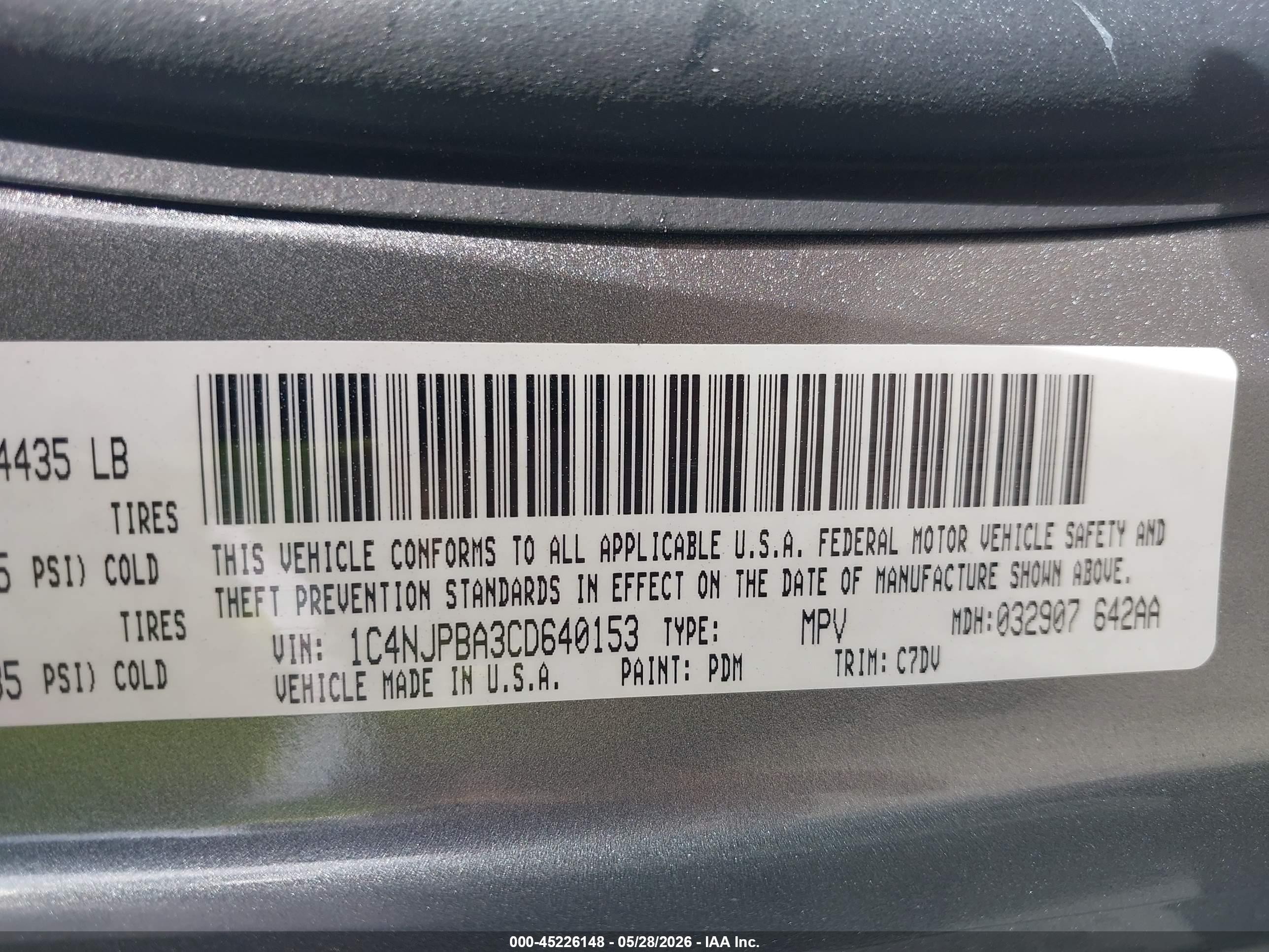 2012 Jeep Patriot Sport Gray vin: 1C4NJPBA3CD640153