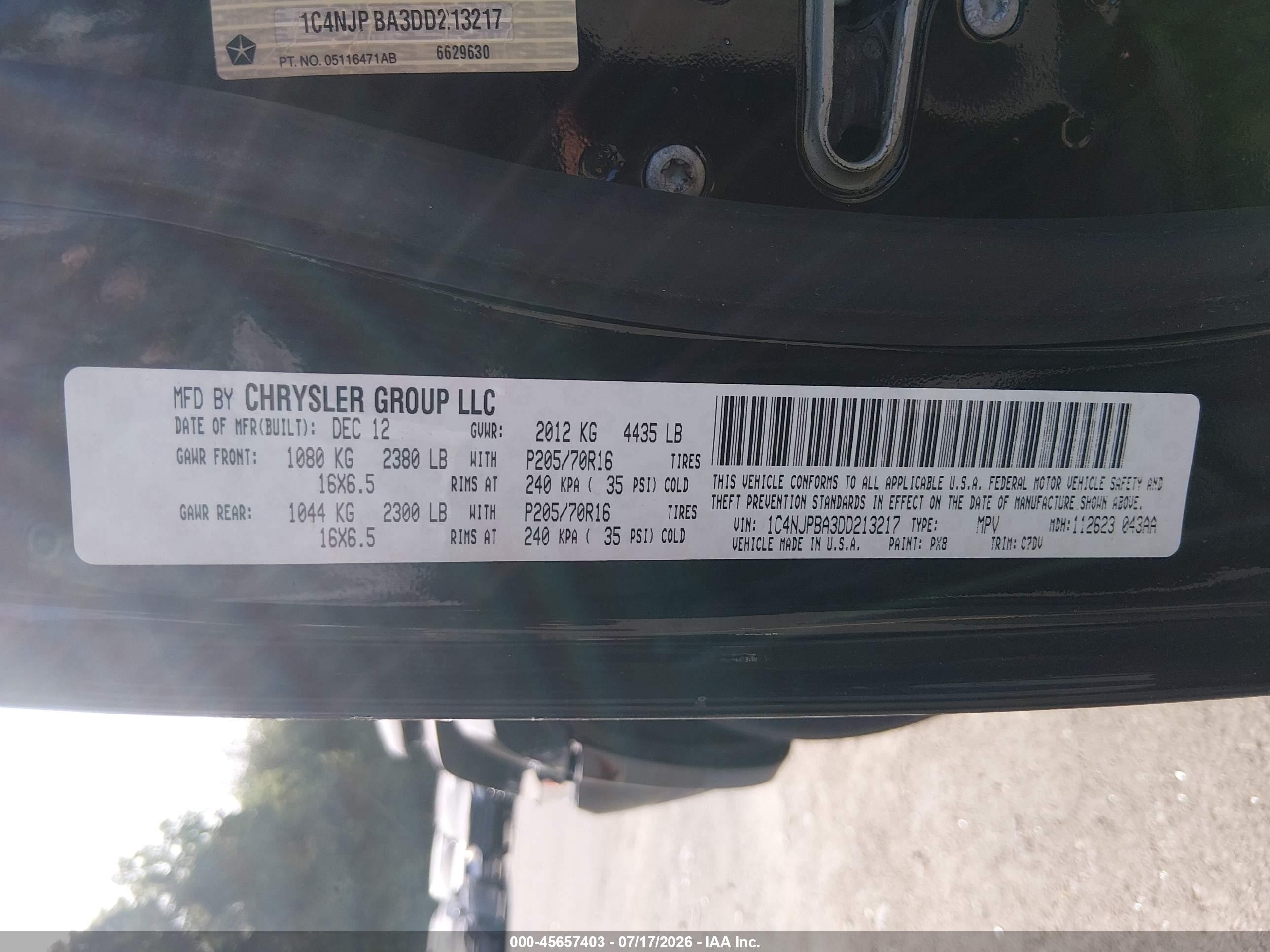 2013 Jeep Patriot Sport Black vin: 1C4NJPBA3DD213217