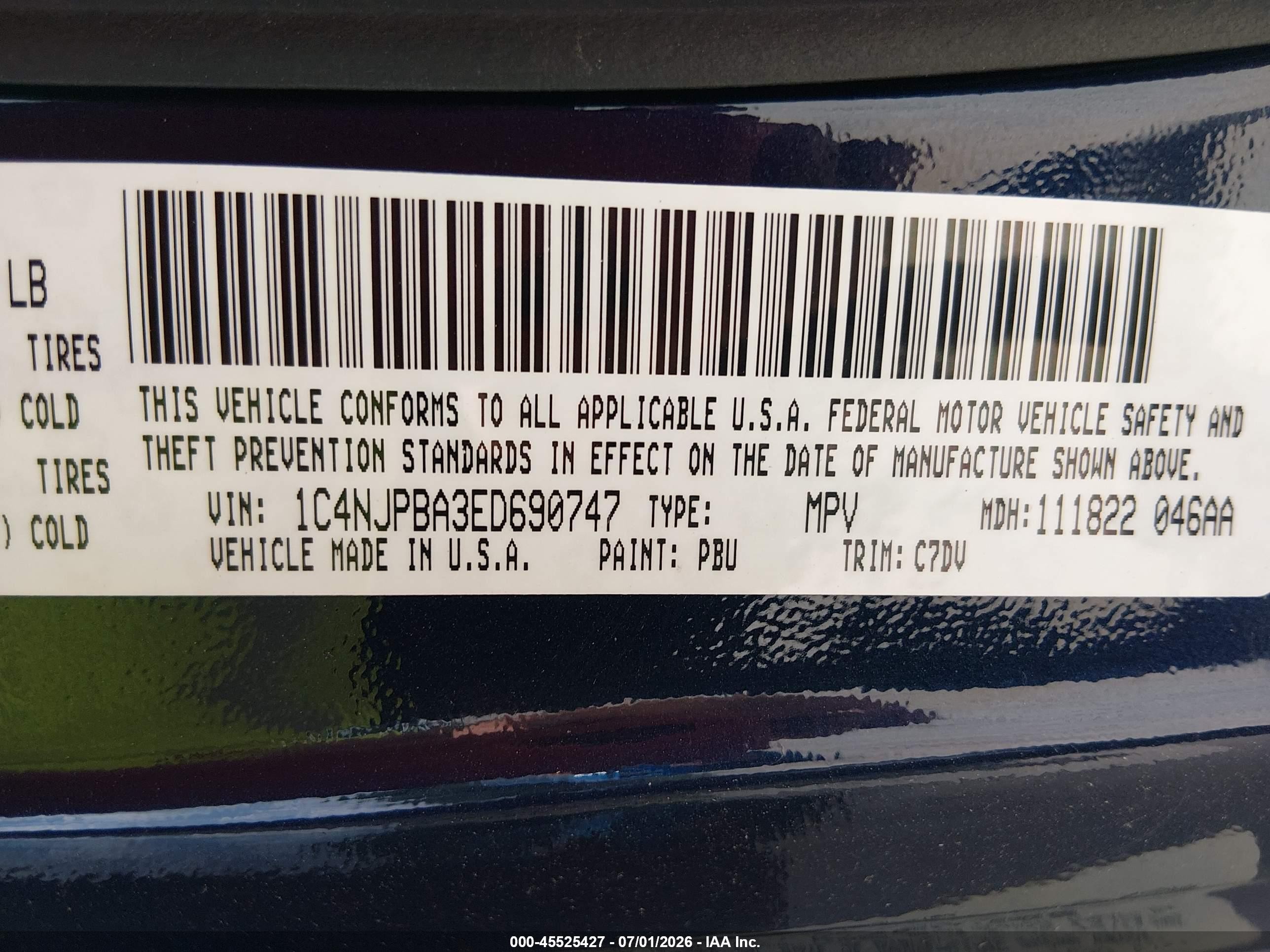 2014 Jeep Patriot Sport Blue vin: 1C4NJPBA3ED690747