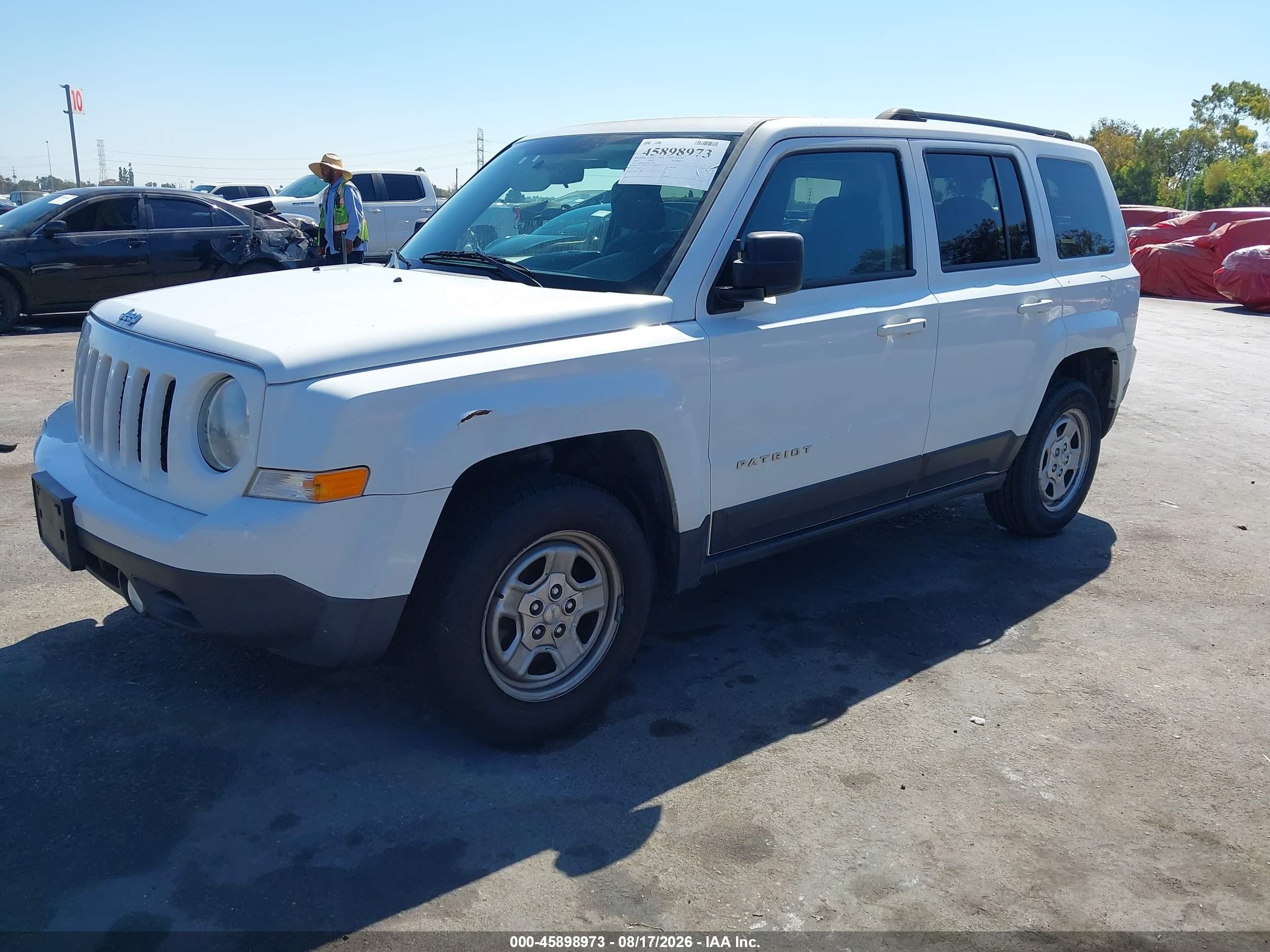 2015 Jeep Patriot Sport White vin: 1C4NJPBA3FD313045