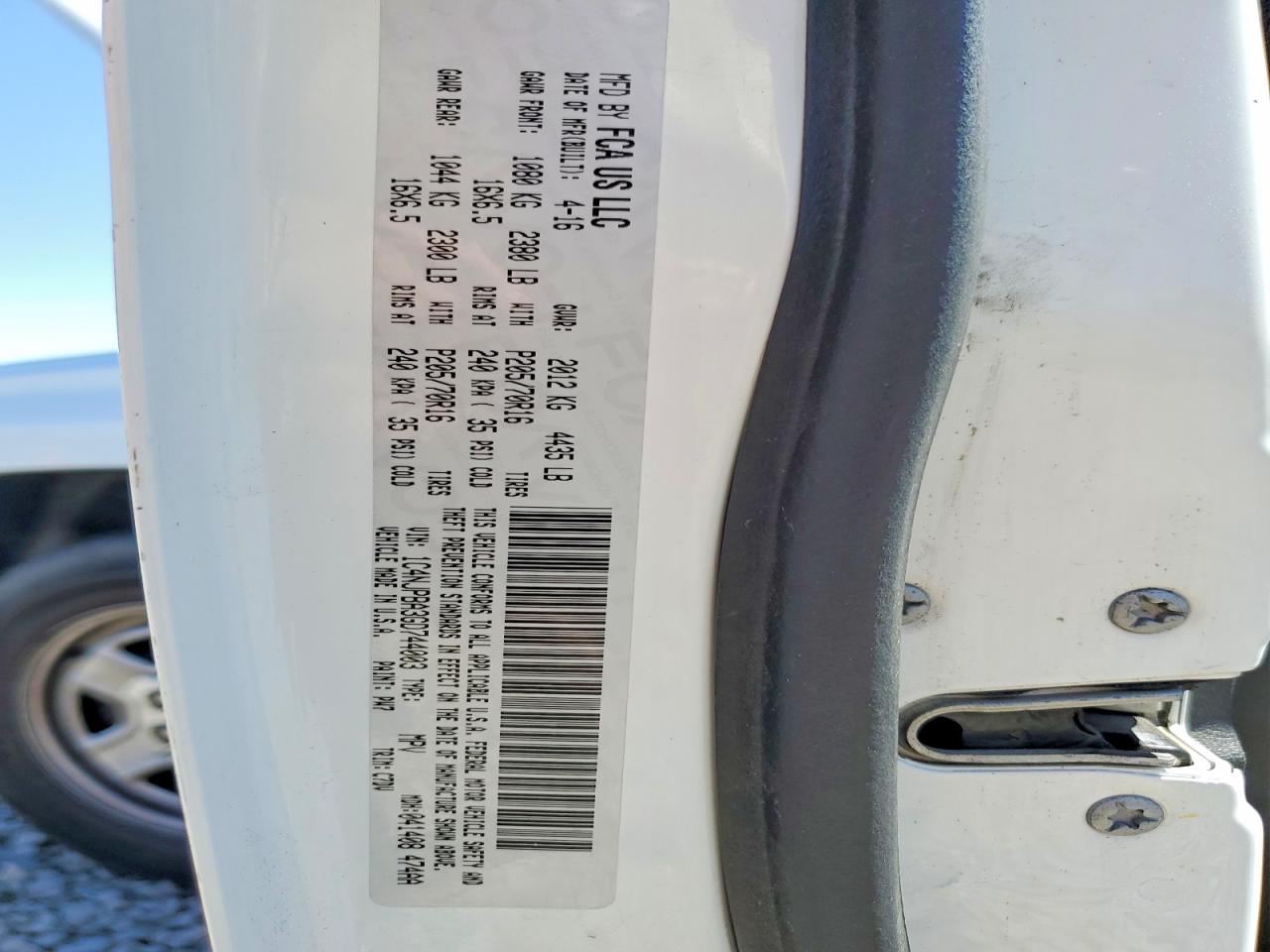 2016 Jeep Patriot Sport White vin: 1C4NJPBA3GD744003