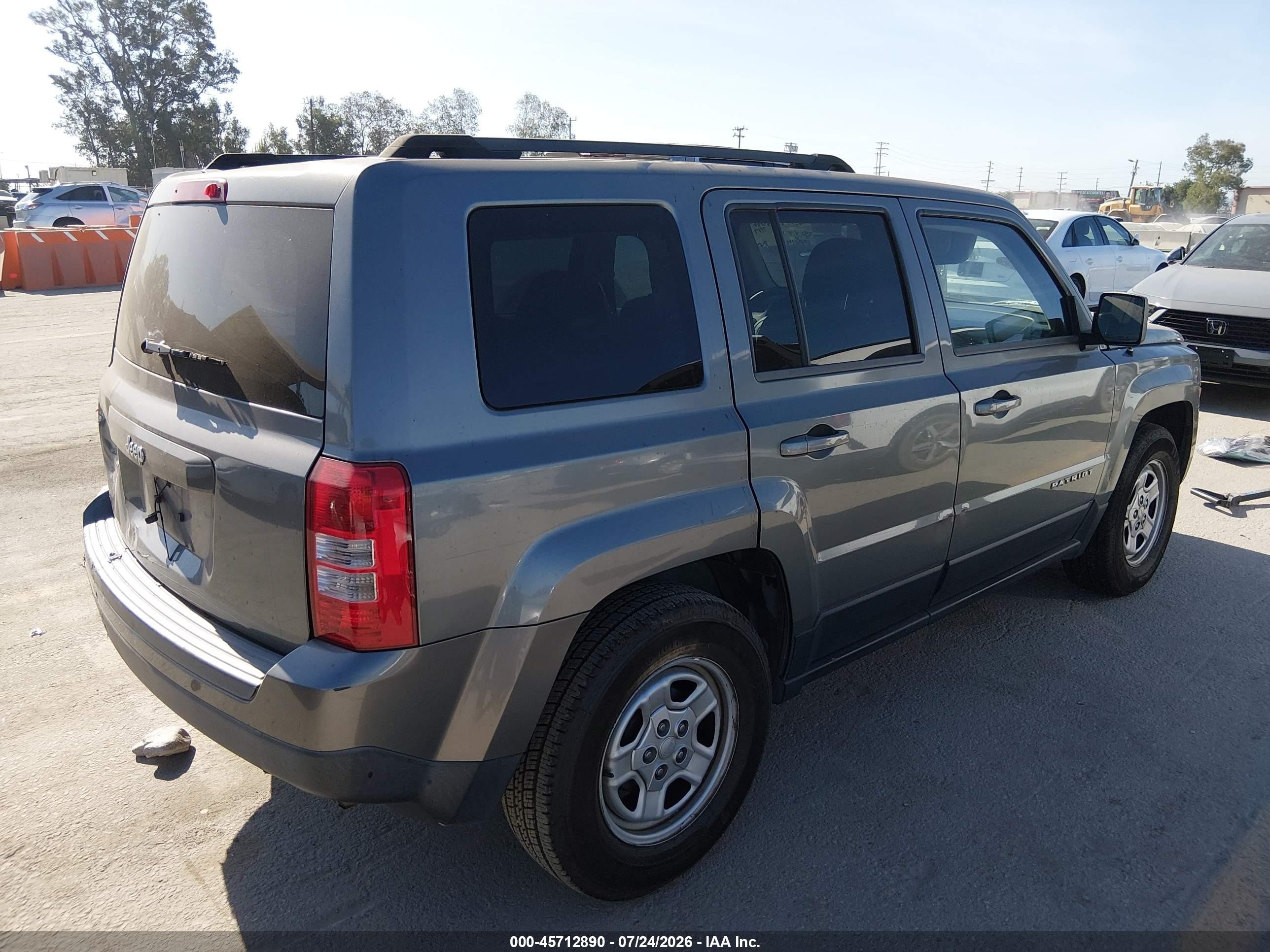 2014 Jeep Patriot Sport Gray vin: 1C4NJPBA4ED596361