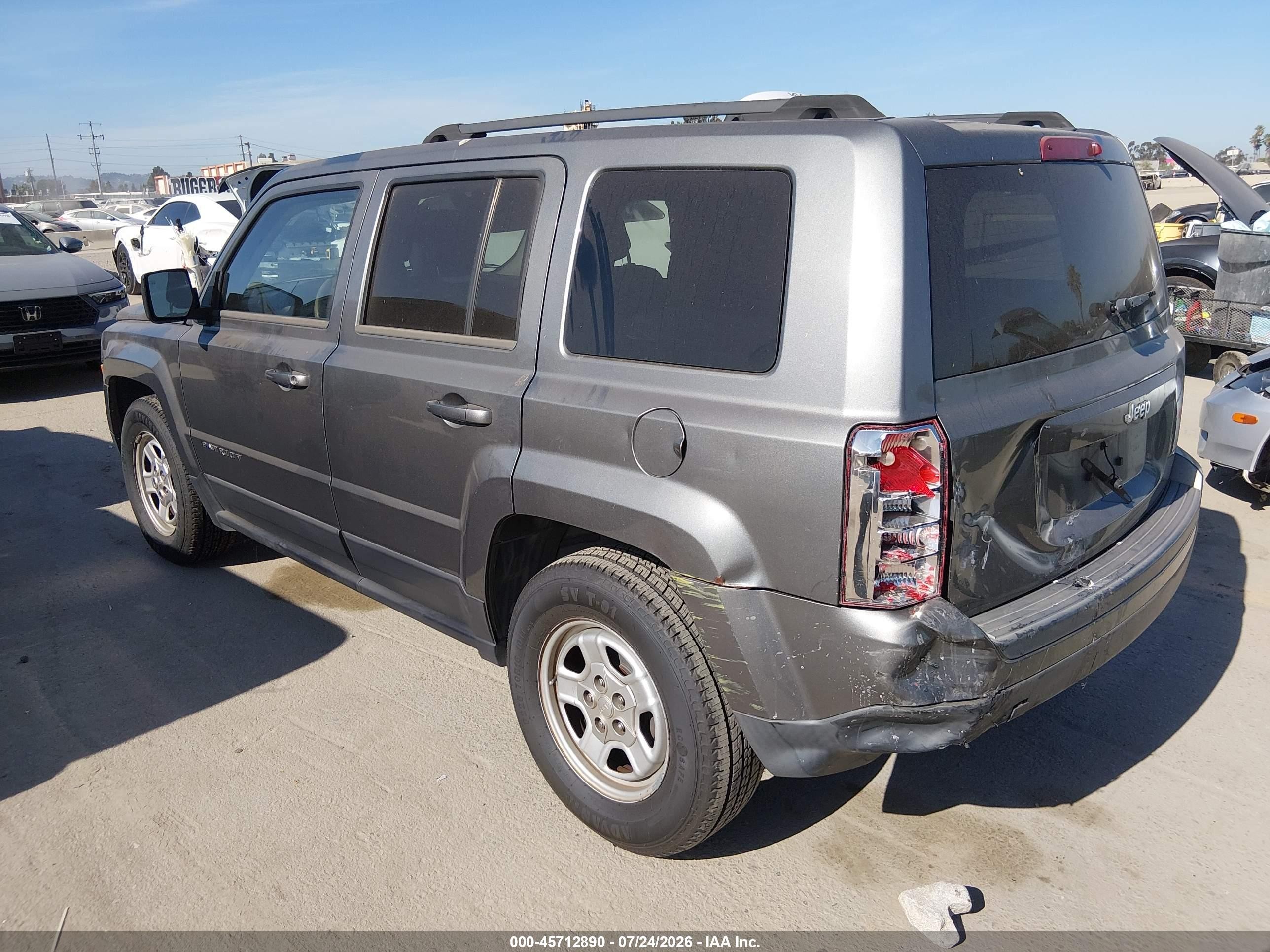 2014 Jeep Patriot Sport Gray vin: 1C4NJPBA4ED596361
