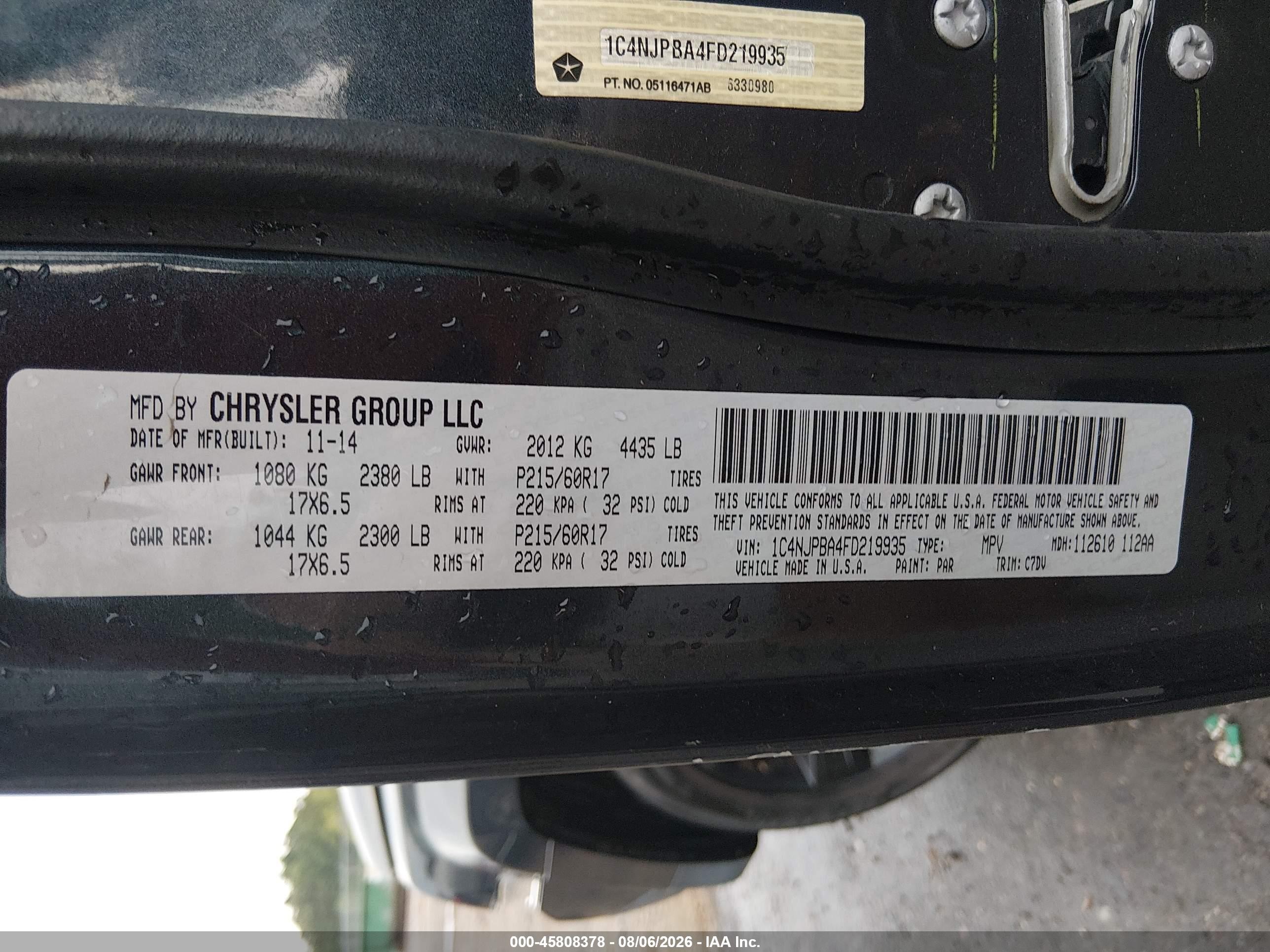 2015 Jeep Patriot Altitude Edition Black vin: 1C4NJPBA4FD219935