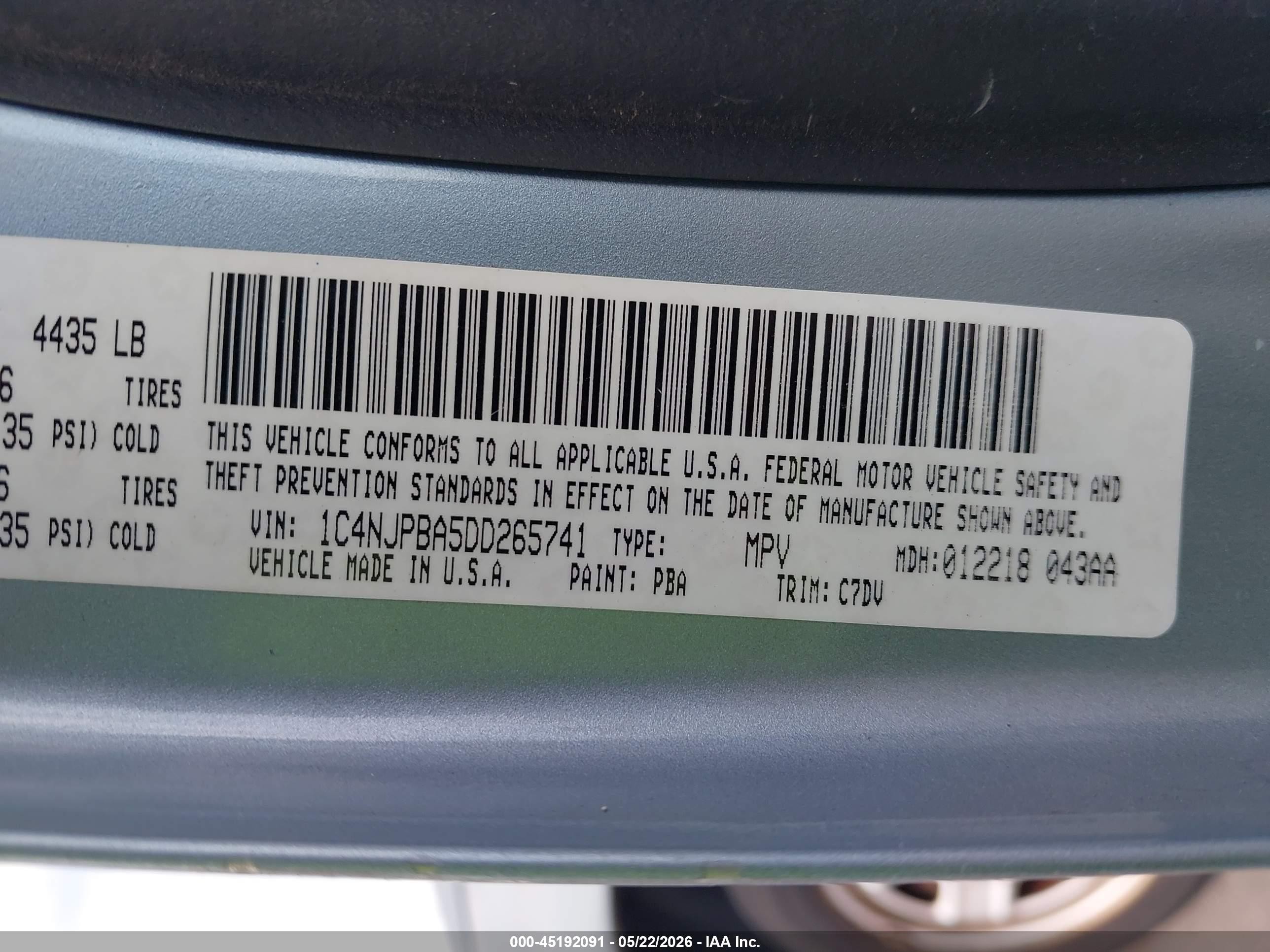 2013 Jeep Patriot Sport Light Blue vin: 1C4NJPBA5DD265741