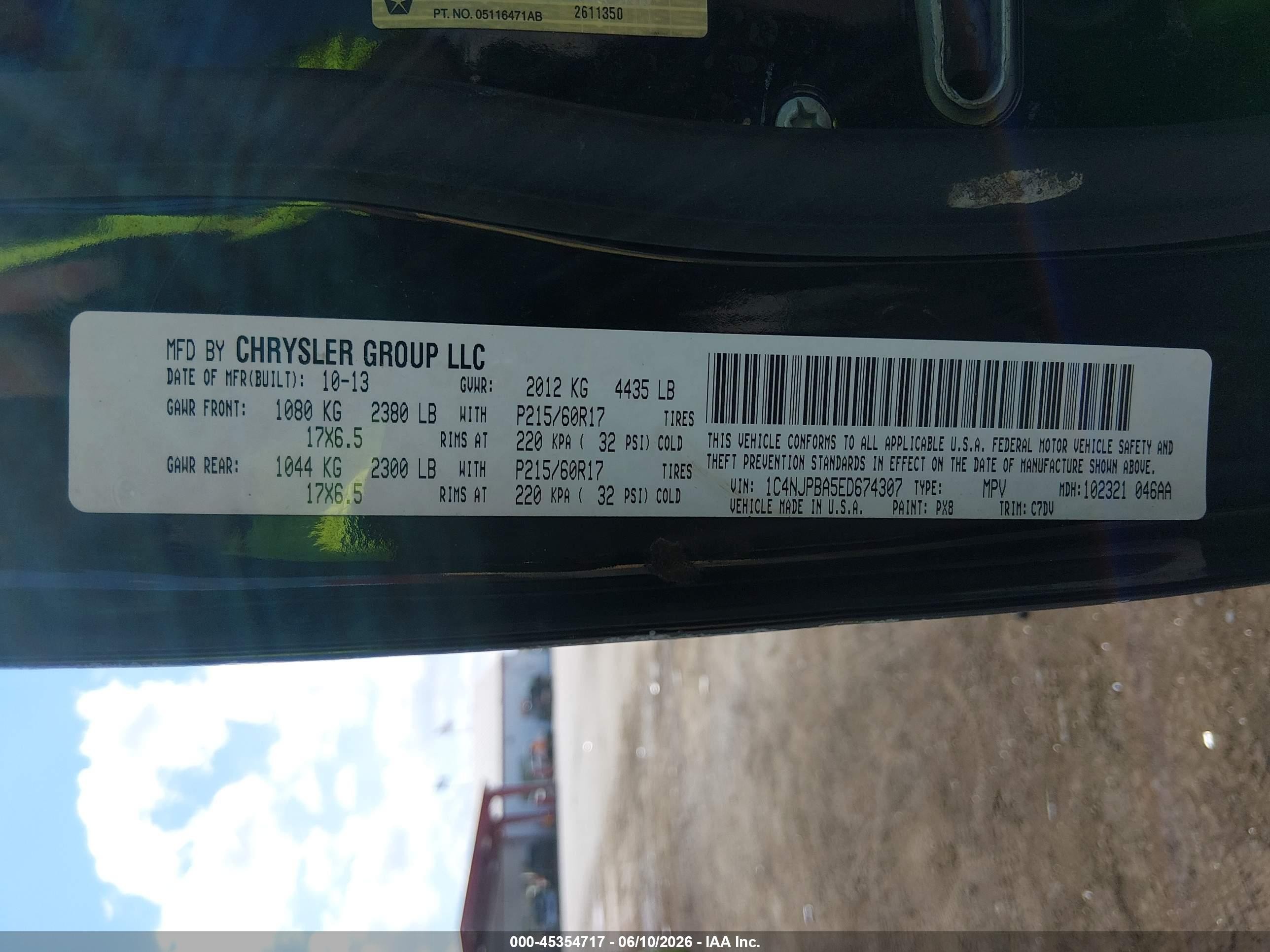 2014 Jeep Patriot Altitude Black vin: 1C4NJPBA5ED674307
