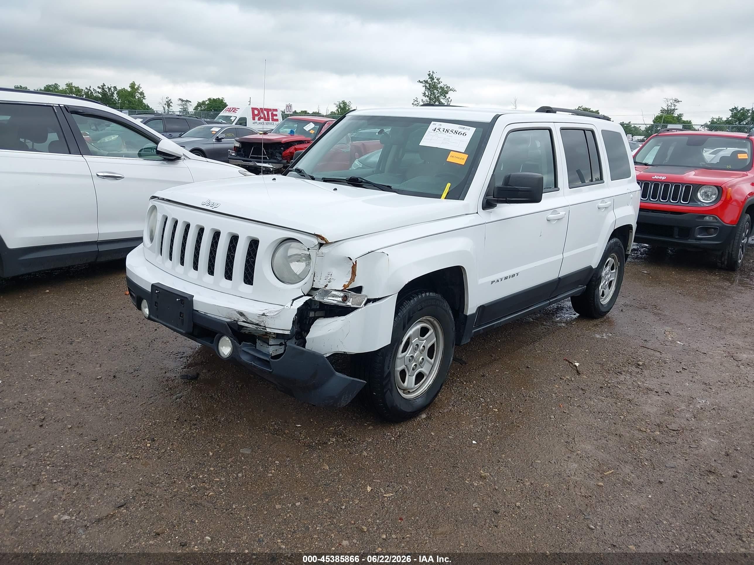 2012 Jeep Patriot Sport White vin: 1C4NJPBA6CD539401