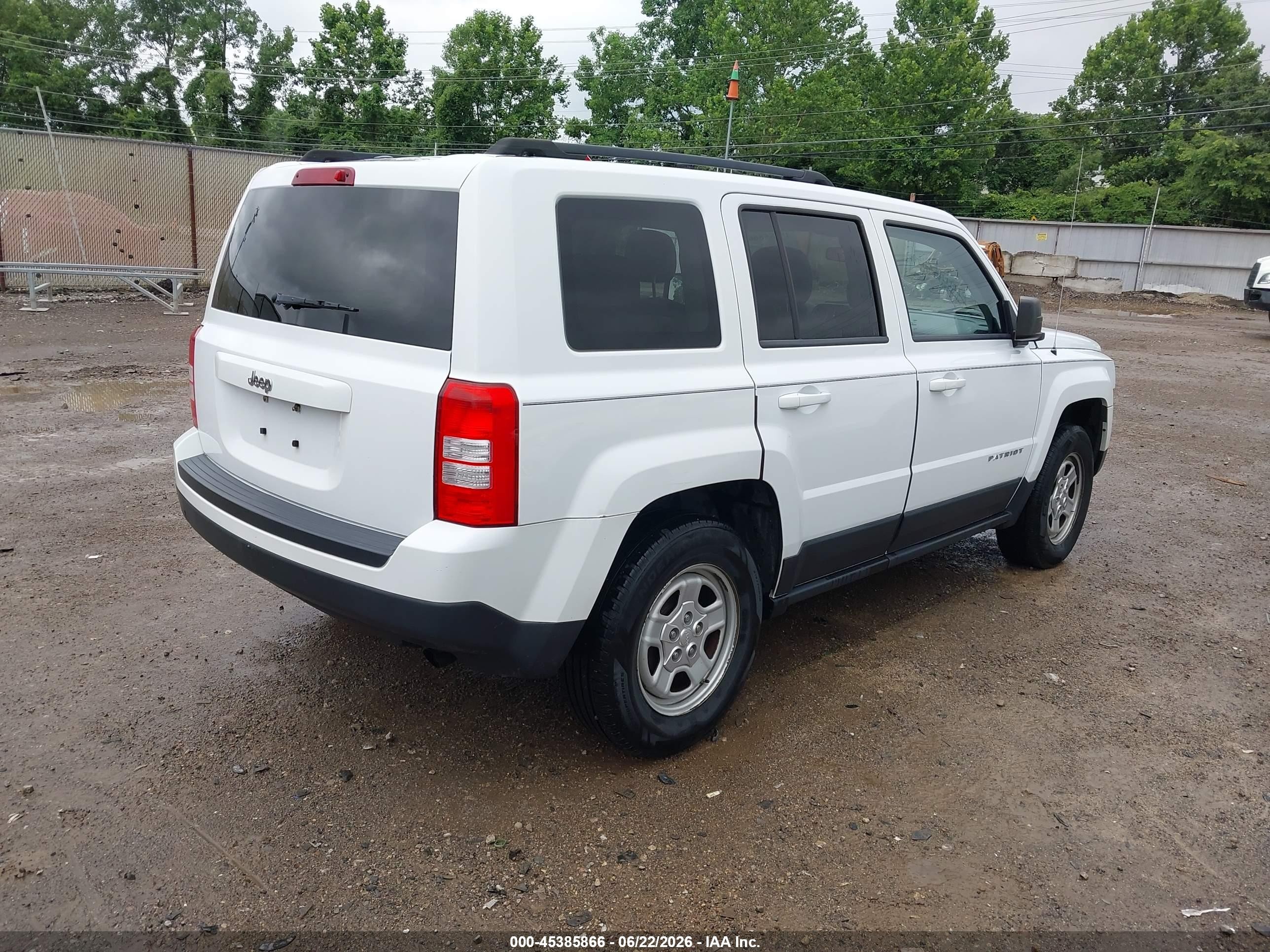 2012 Jeep Patriot Sport White vin: 1C4NJPBA6CD539401