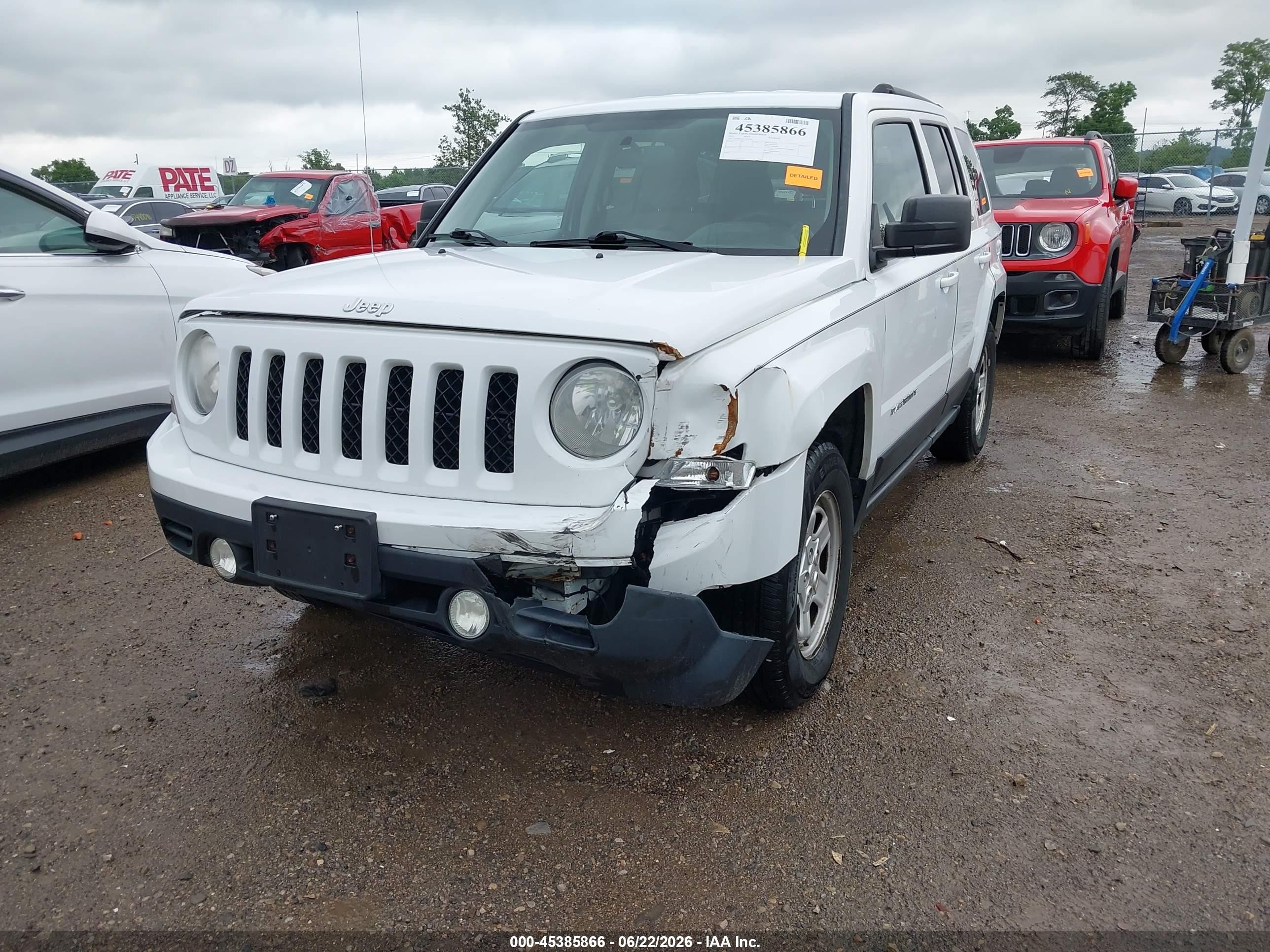 2012 Jeep Patriot Sport White vin: 1C4NJPBA6CD539401
