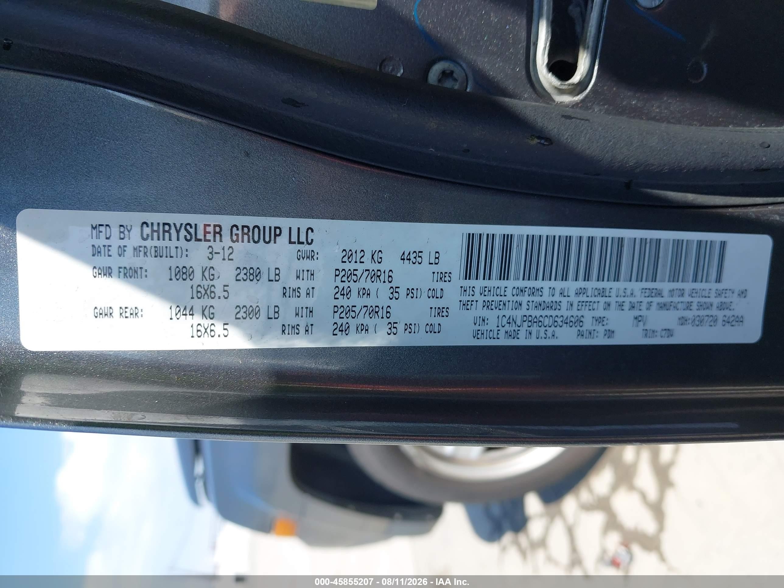 2012 Jeep Patriot Sport Gray vin: 1C4NJPBA6CD634606