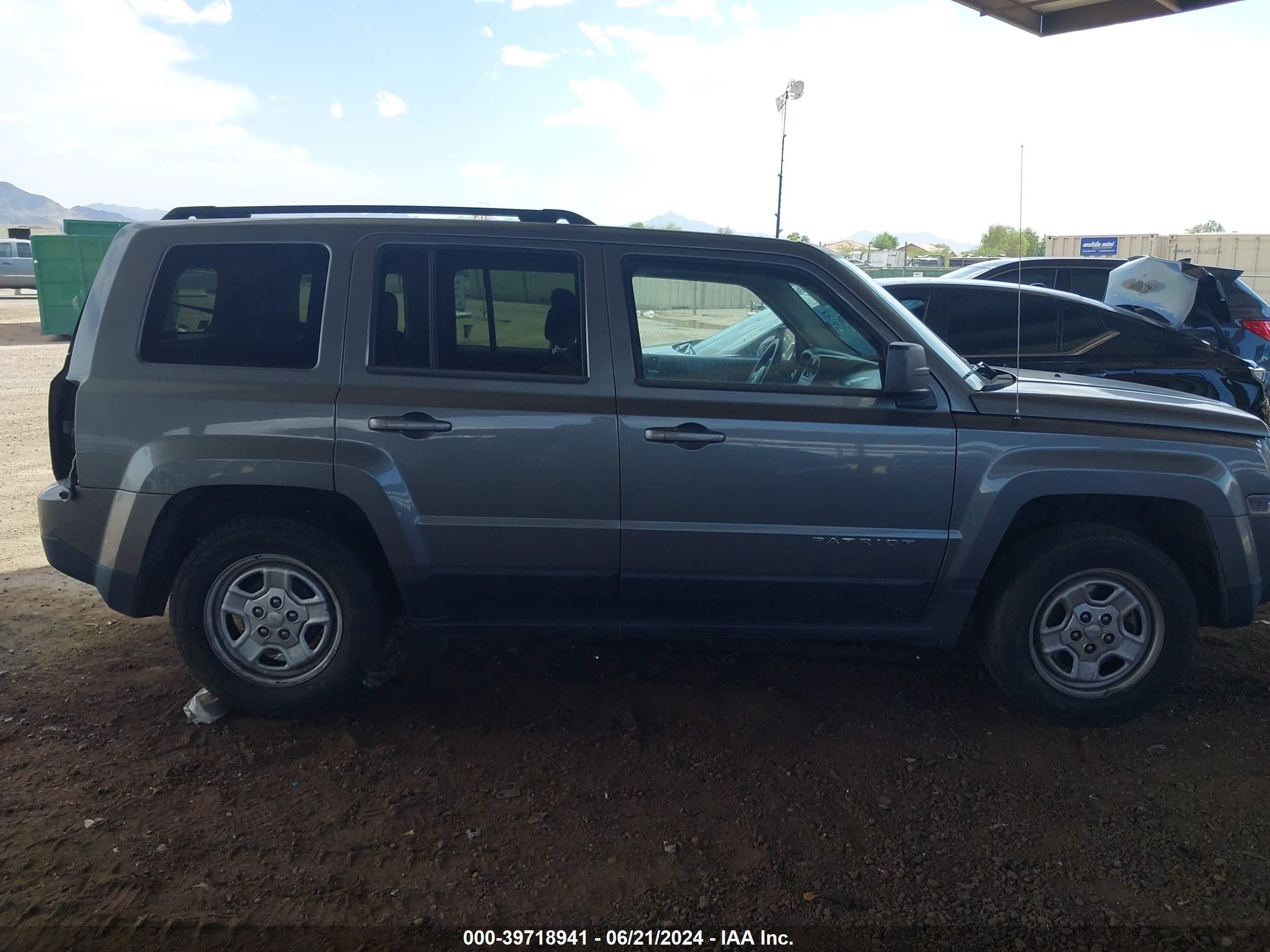 2013 Jeep Patriot Sport Gray vin: 1C4NJPBA6DD187437