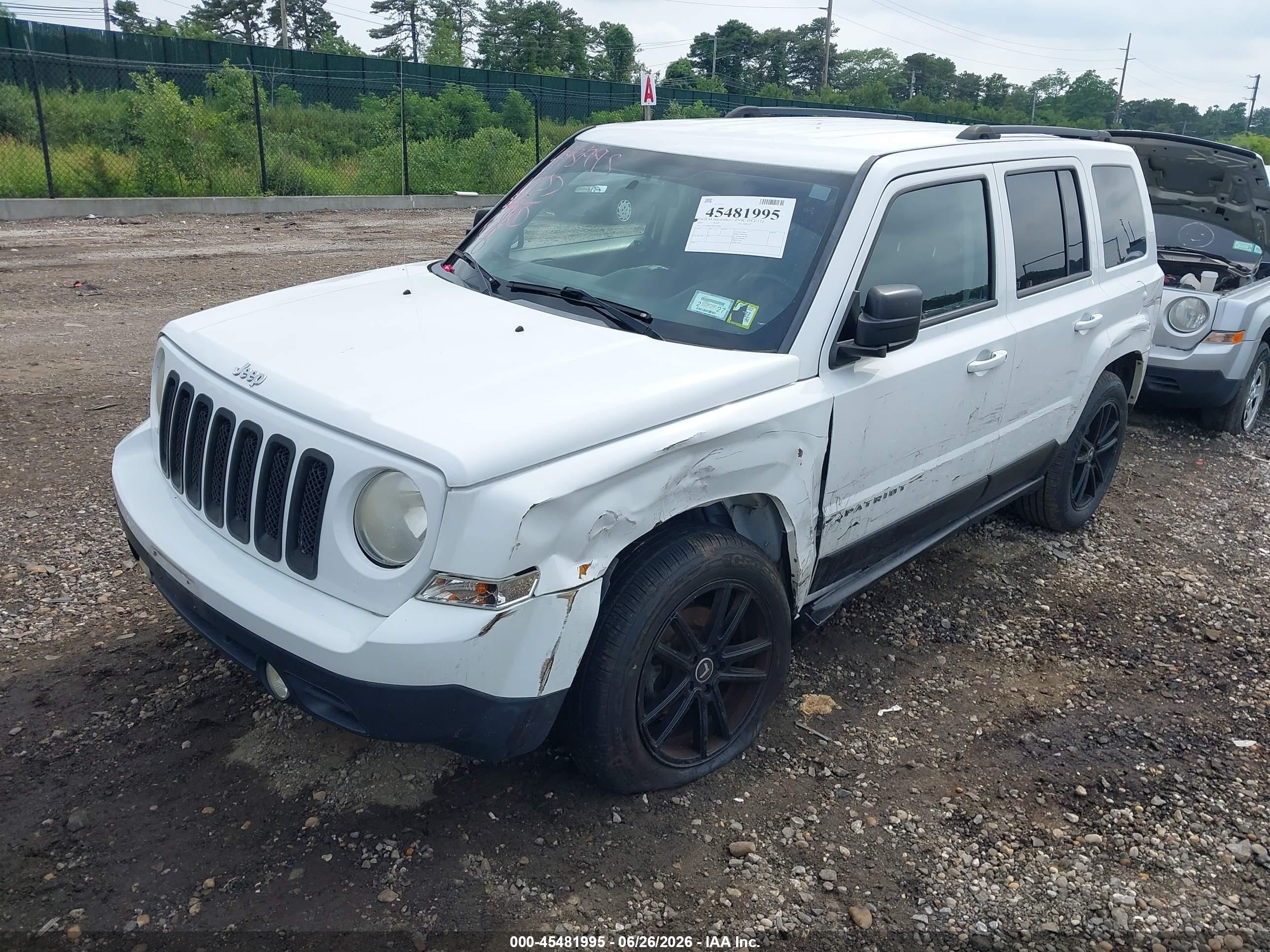 2014 Jeep Patriot Sport White vin: 1C4NJPBA6ED523881