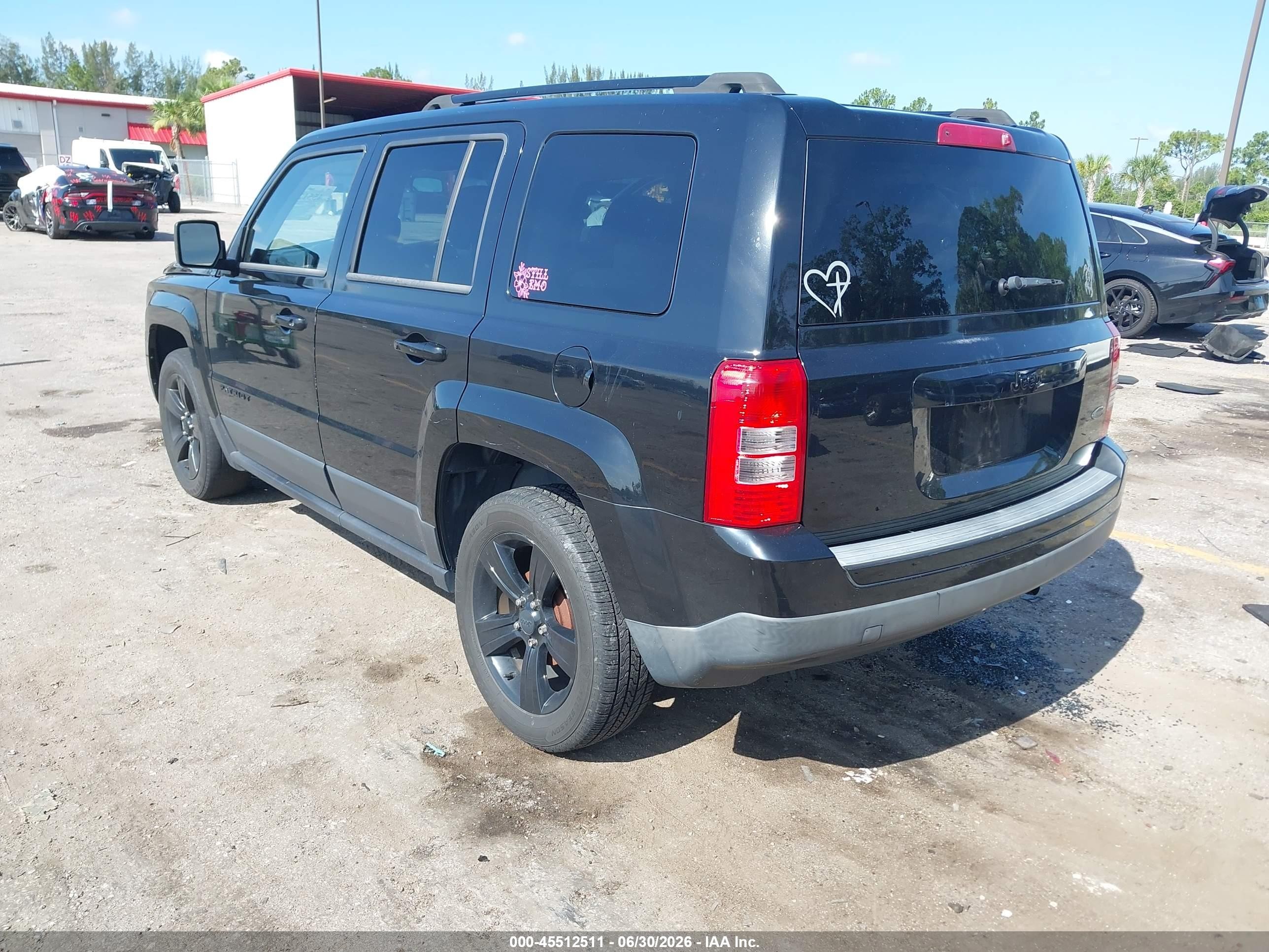 2014 Jeep Patriot Altitude Black vin: 1C4NJPBA6ED888853