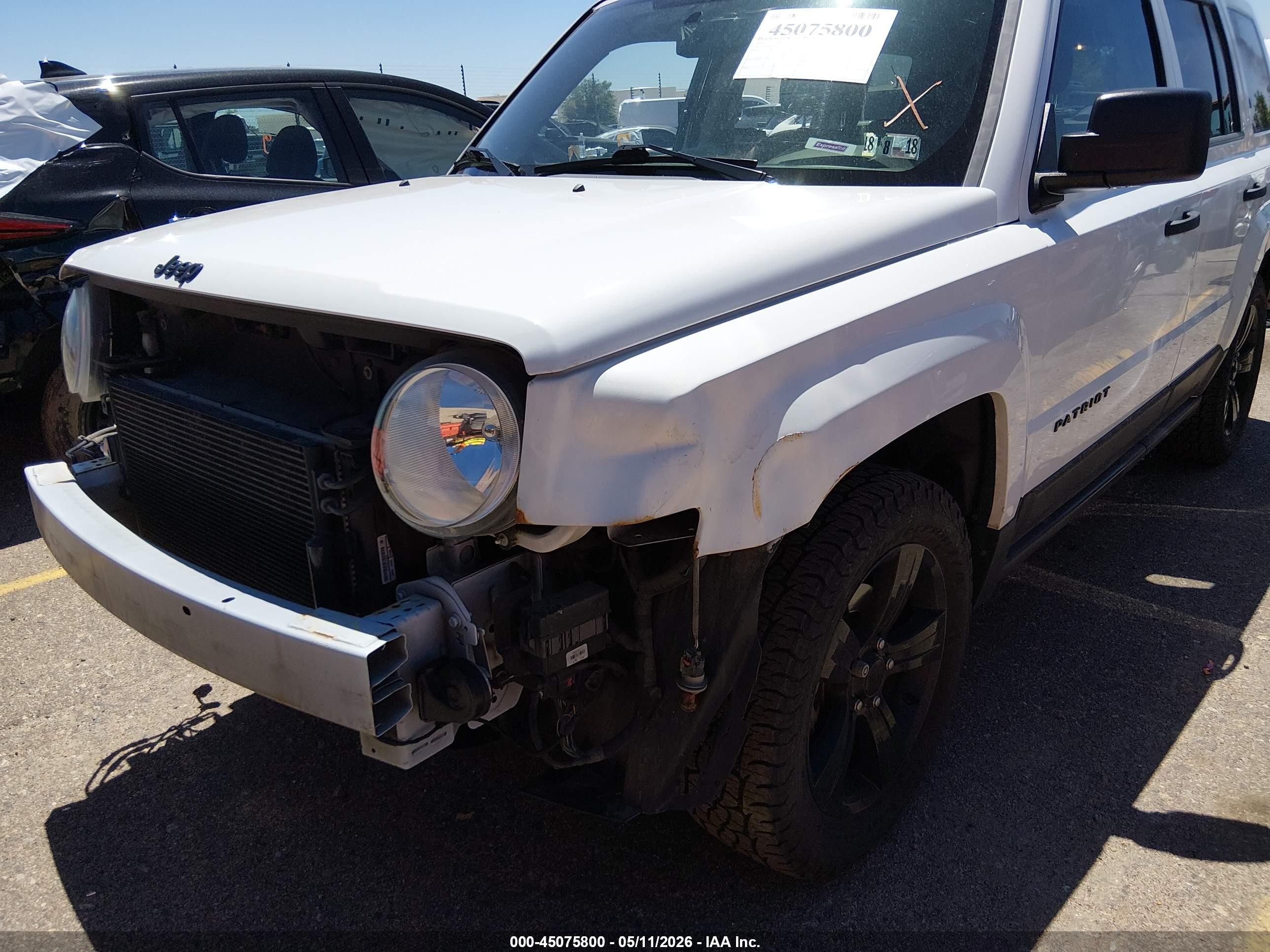2015 Jeep Patriot Altitude Edition White vin: 1C4NJPBA6FD157406