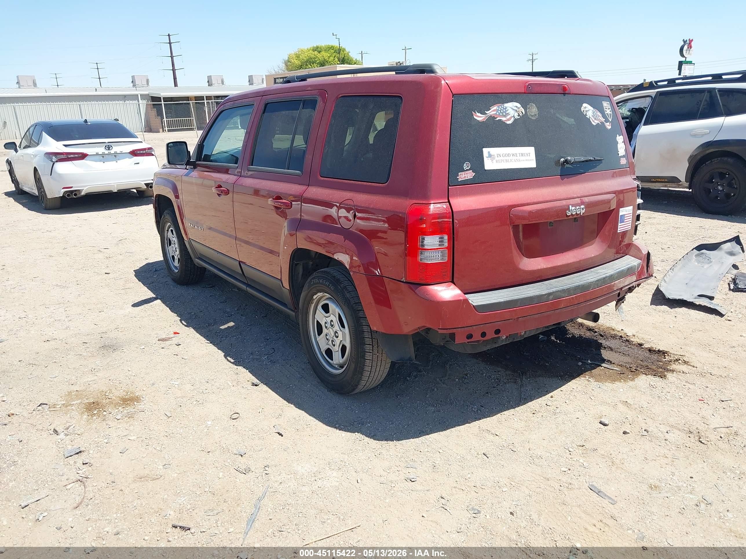 2015 Jeep Patriot Sport Red vin: 1C4NJPBA6FD247302