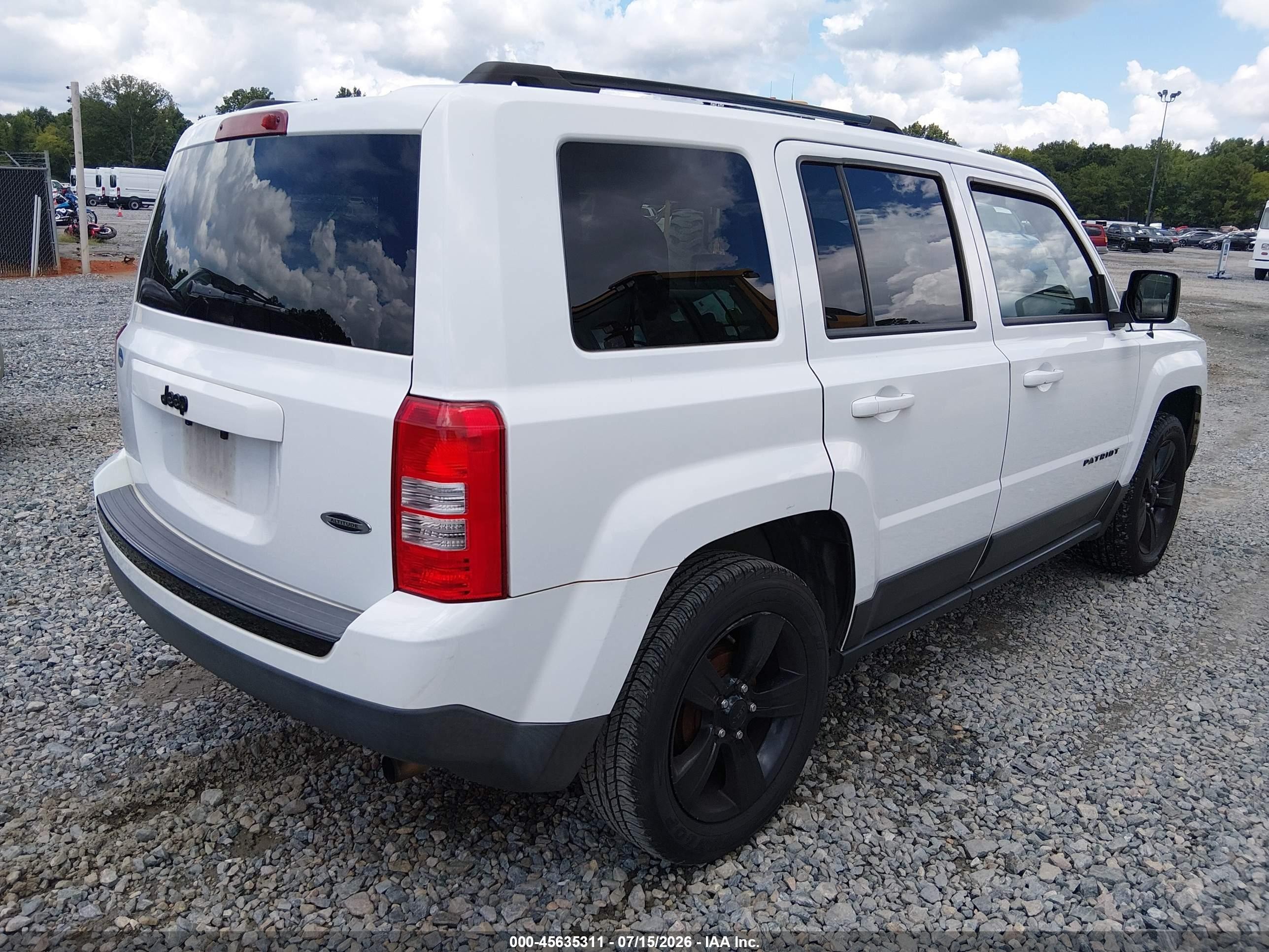 2015 Jeep Patriot Altitude Edition White vin: 1C4NJPBA6FD401832
