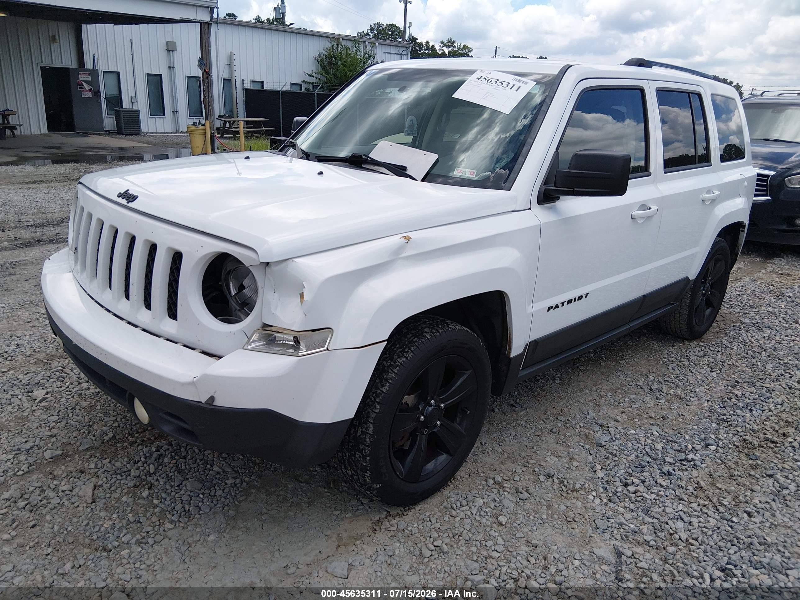 2015 Jeep Patriot Altitude Edition White vin: 1C4NJPBA6FD401832