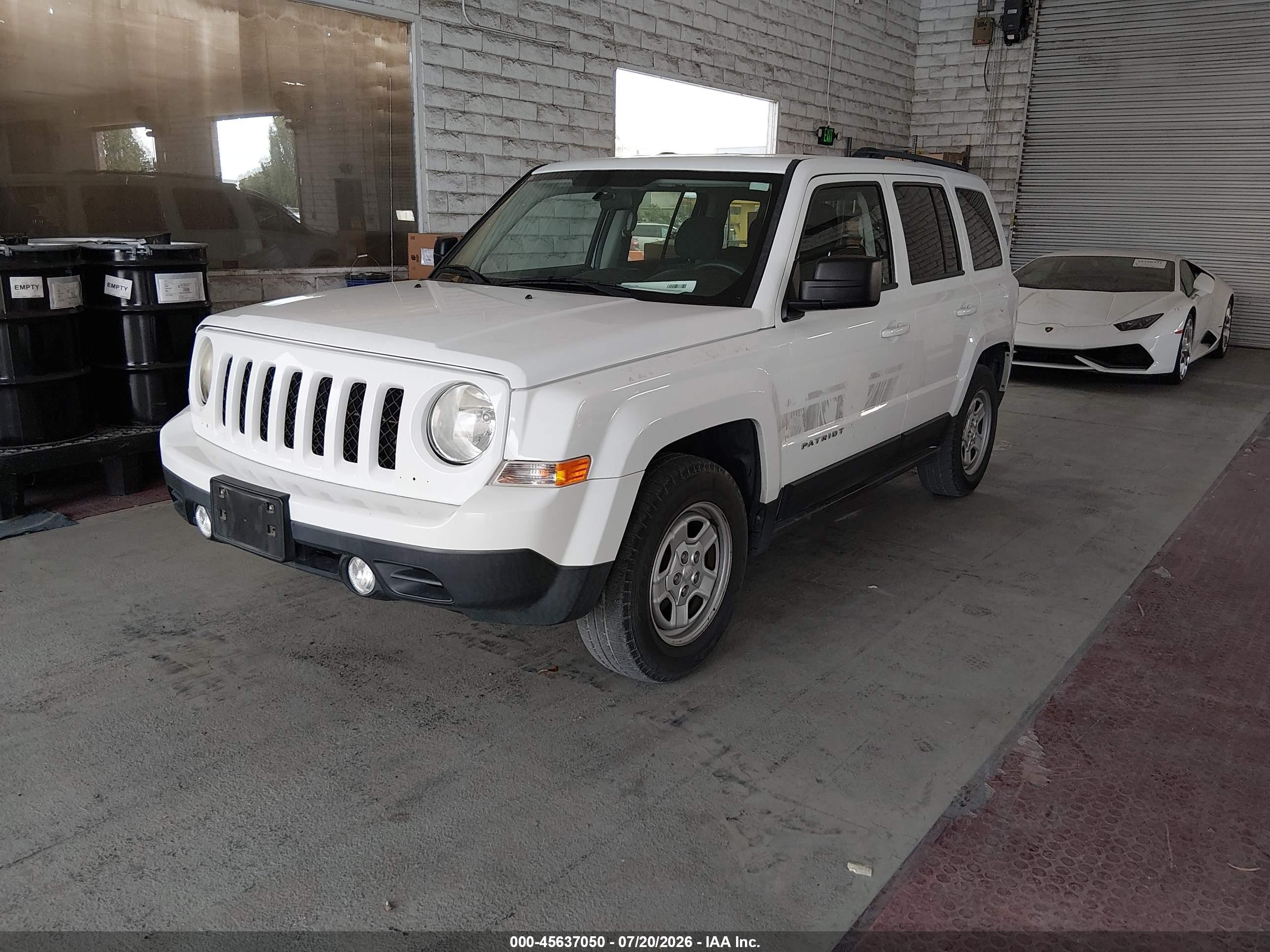 2014 Jeep Patriot Sport White vin: 1C4NJPBA7ED864349