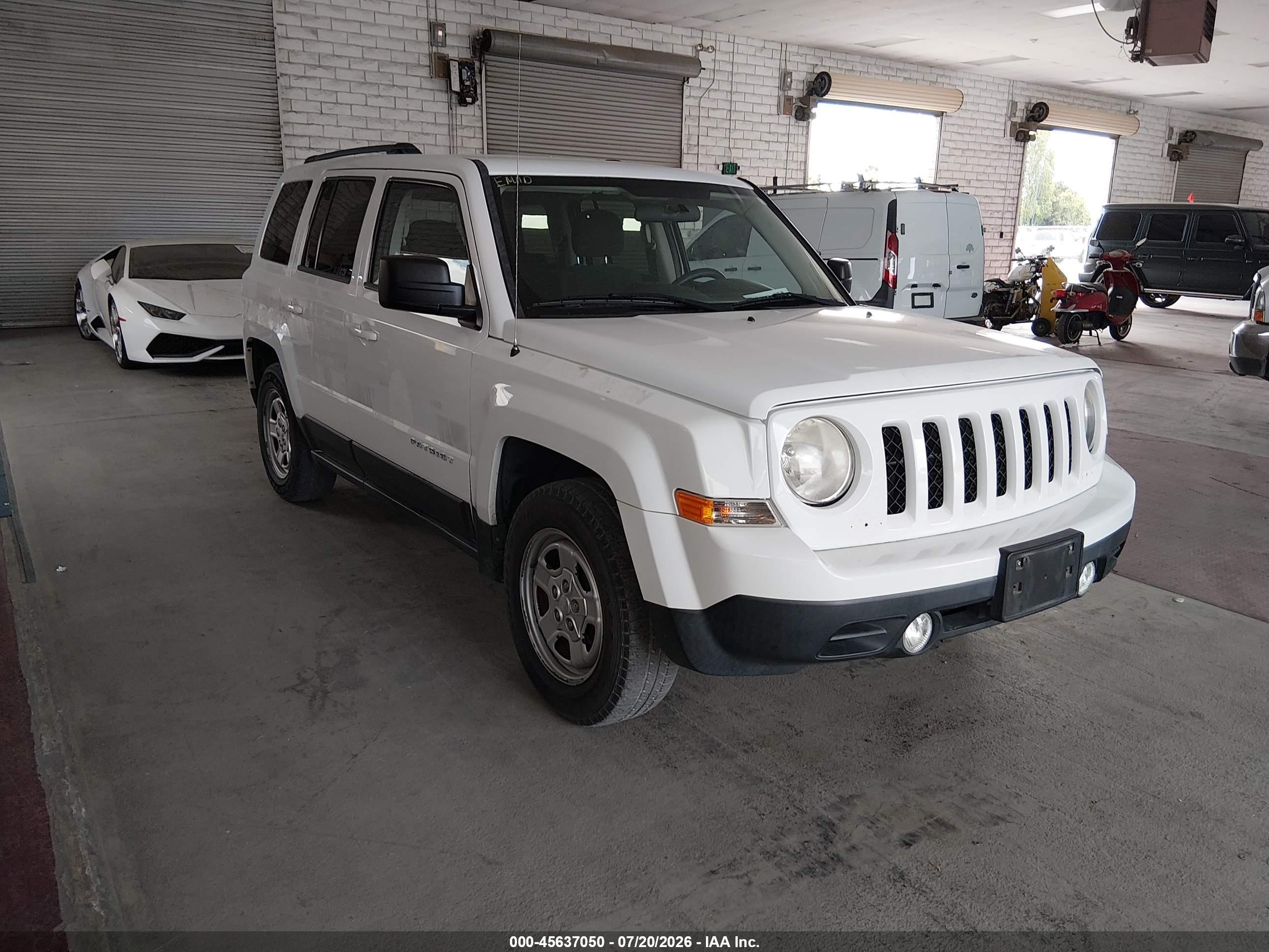 2014 Jeep Patriot Sport White vin: 1C4NJPBA7ED864349