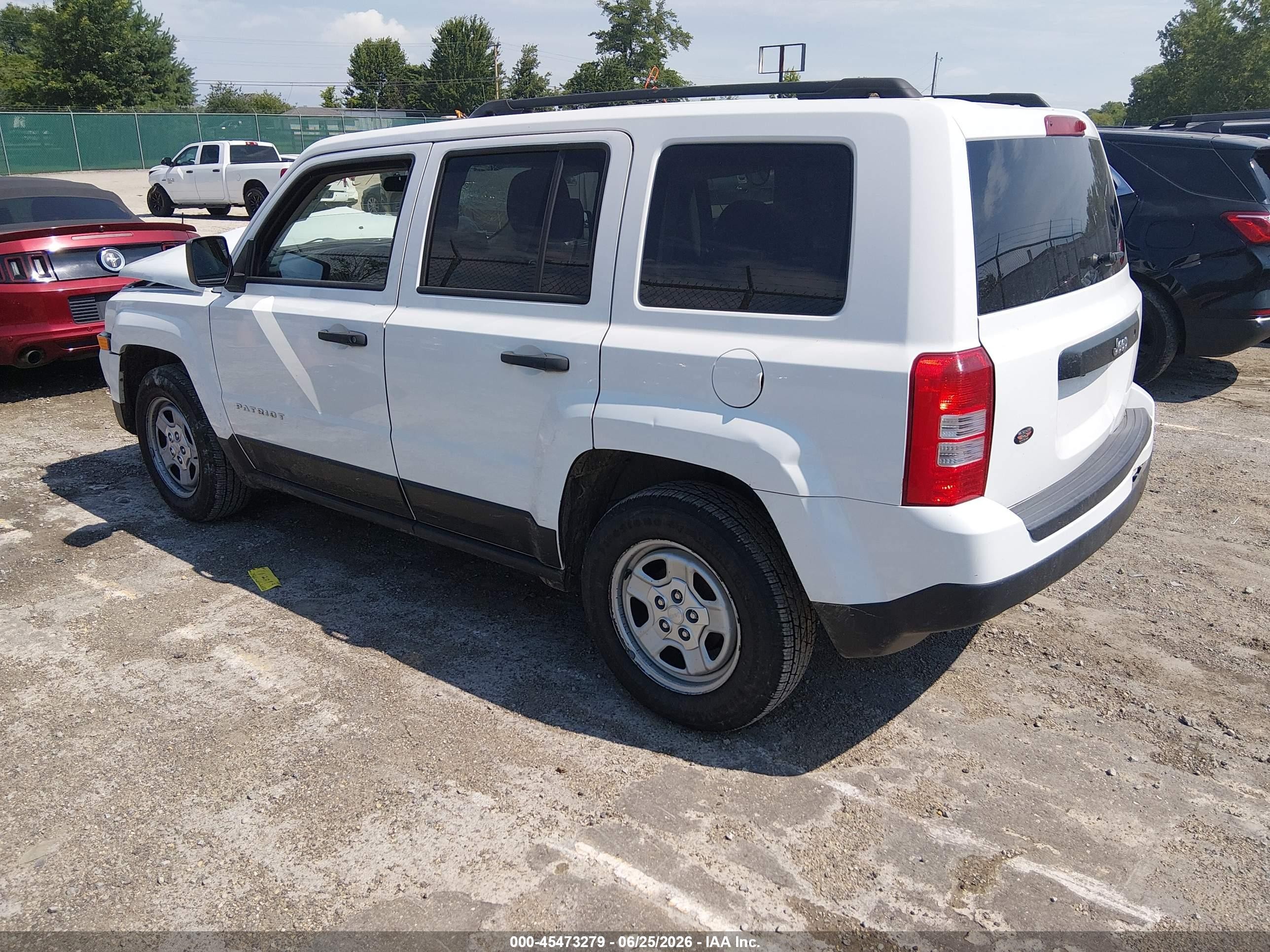 2014 Jeep Patriot Sport White vin: 1C4NJPBA7ED925280