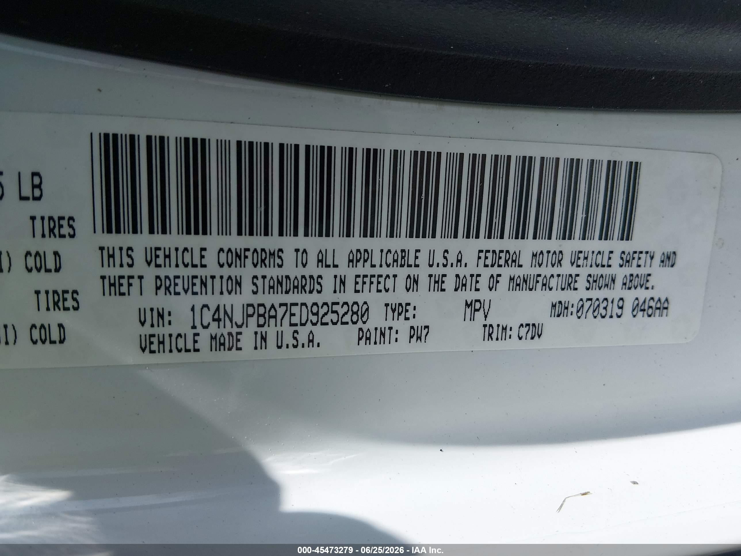 2014 Jeep Patriot Sport White vin: 1C4NJPBA7ED925280