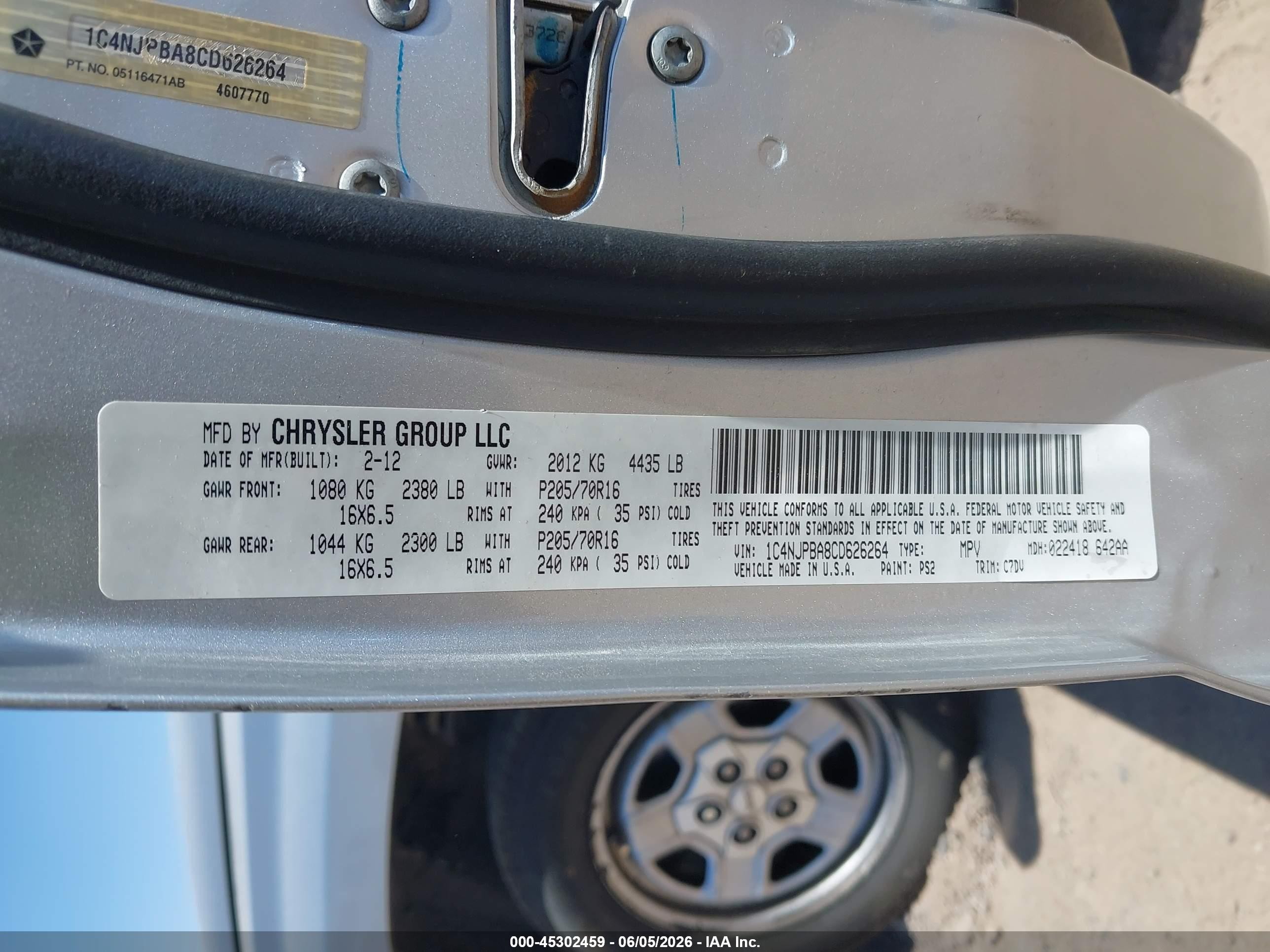 2012 Jeep Patriot Sport Silver vin: 1C4NJPBA8CD626264