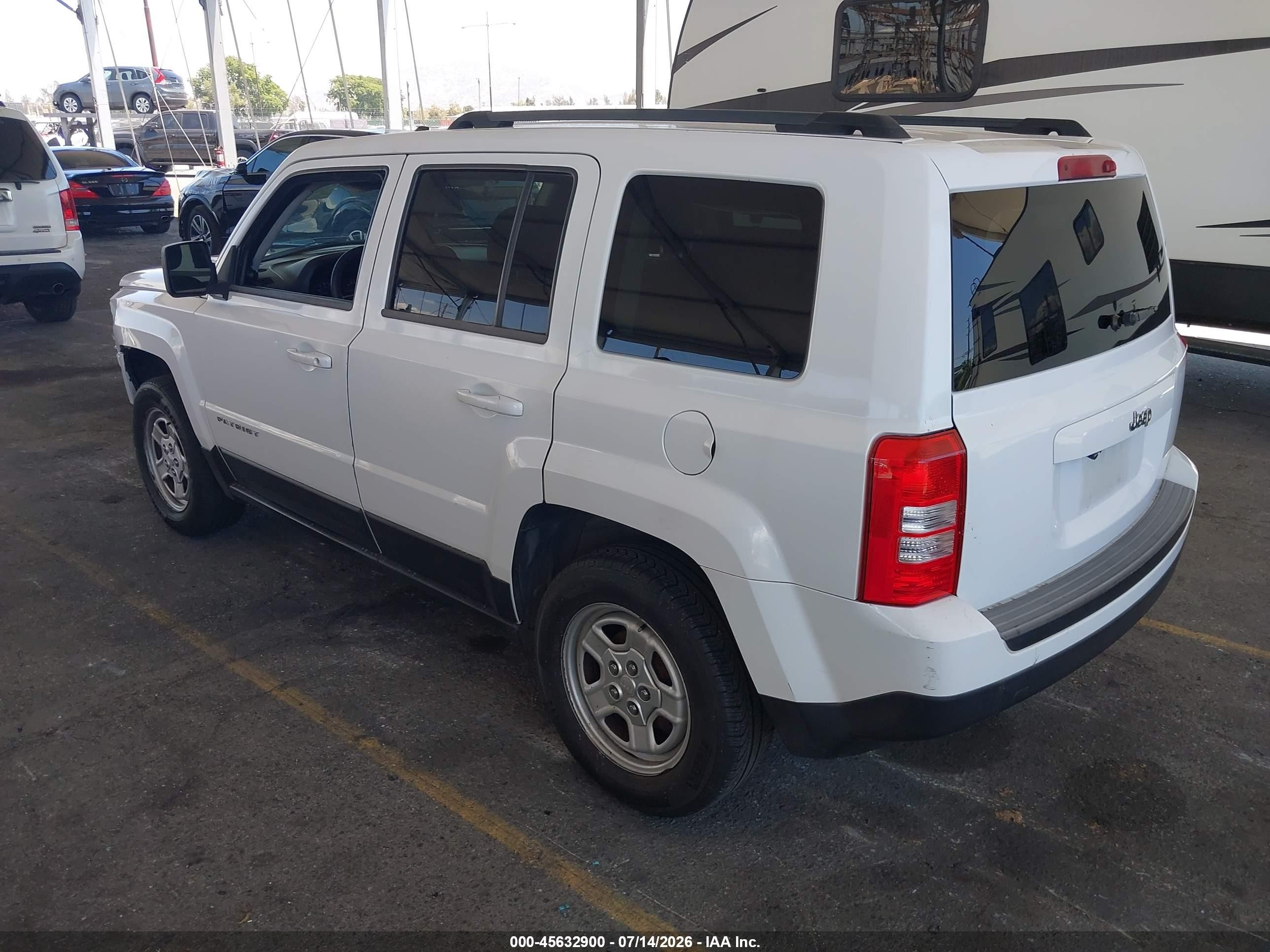 2014 Jeep Patriot Sport White vin: 1C4NJPBA8ED545994