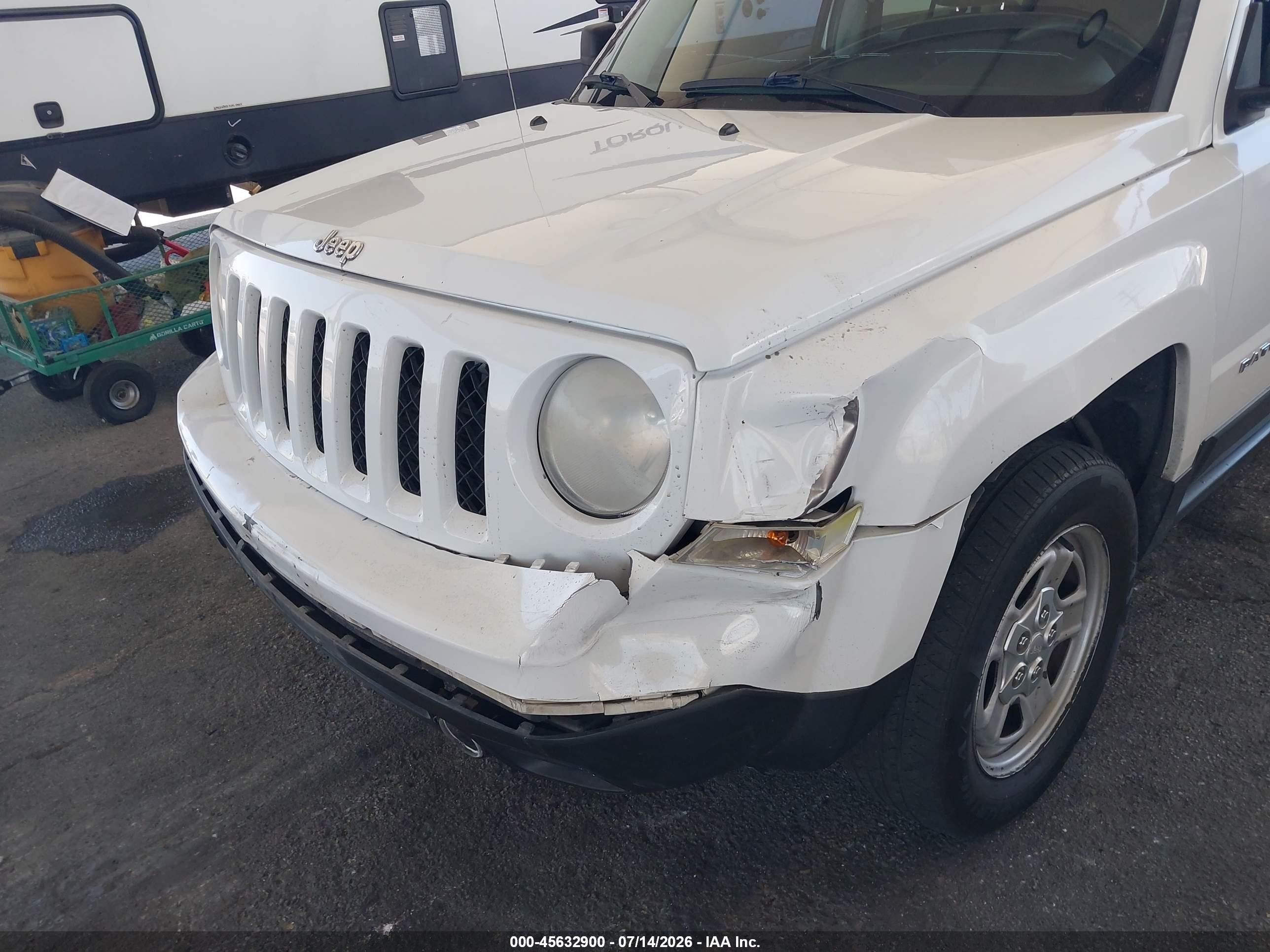 2014 Jeep Patriot Sport White vin: 1C4NJPBA8ED545994