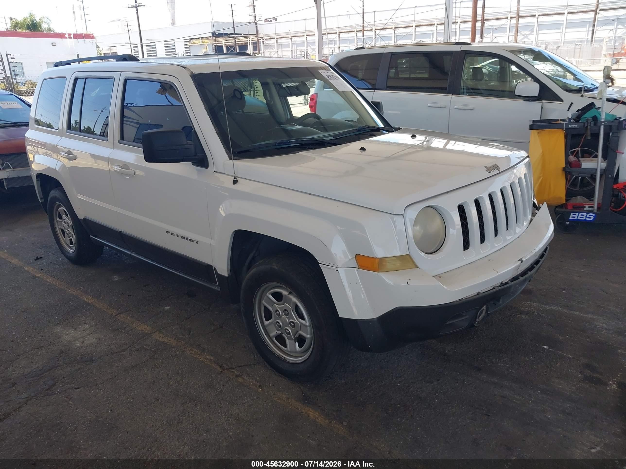 2014 Jeep Patriot Sport White vin: 1C4NJPBA8ED545994