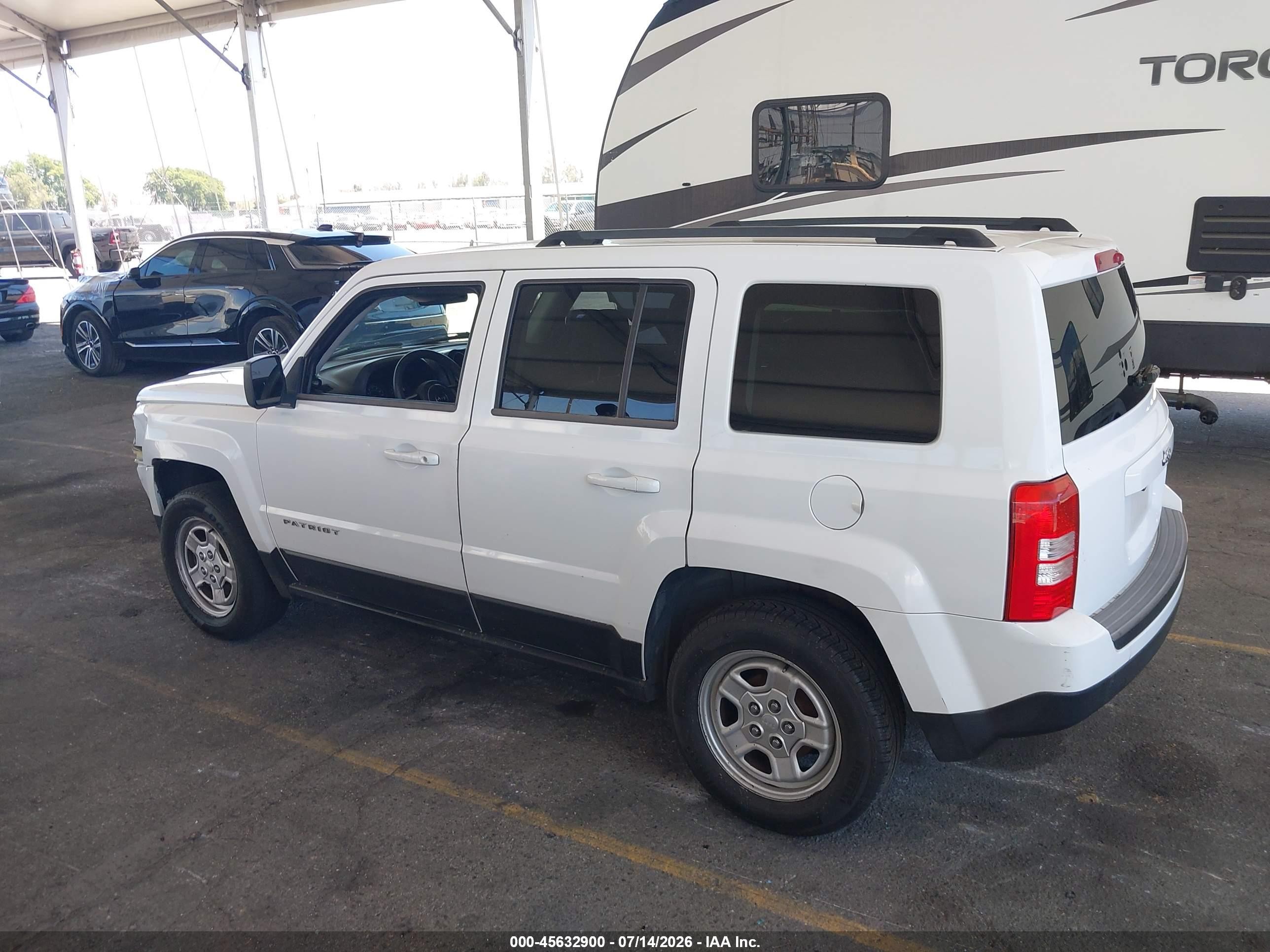 2014 Jeep Patriot Sport White vin: 1C4NJPBA8ED545994