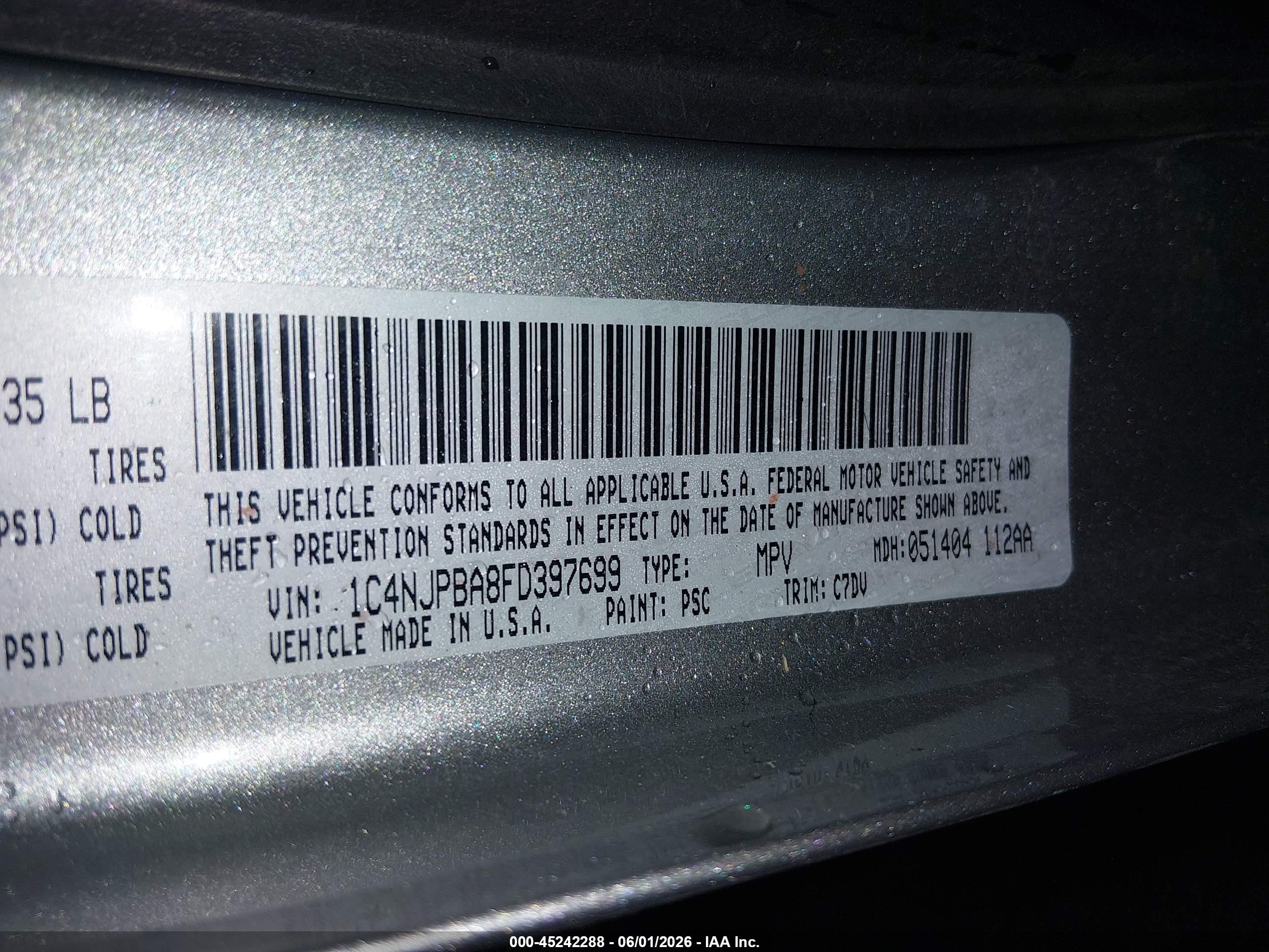 2015 Jeep Patriot Altitude Edition Gray vin: 1C4NJPBA8FD397699