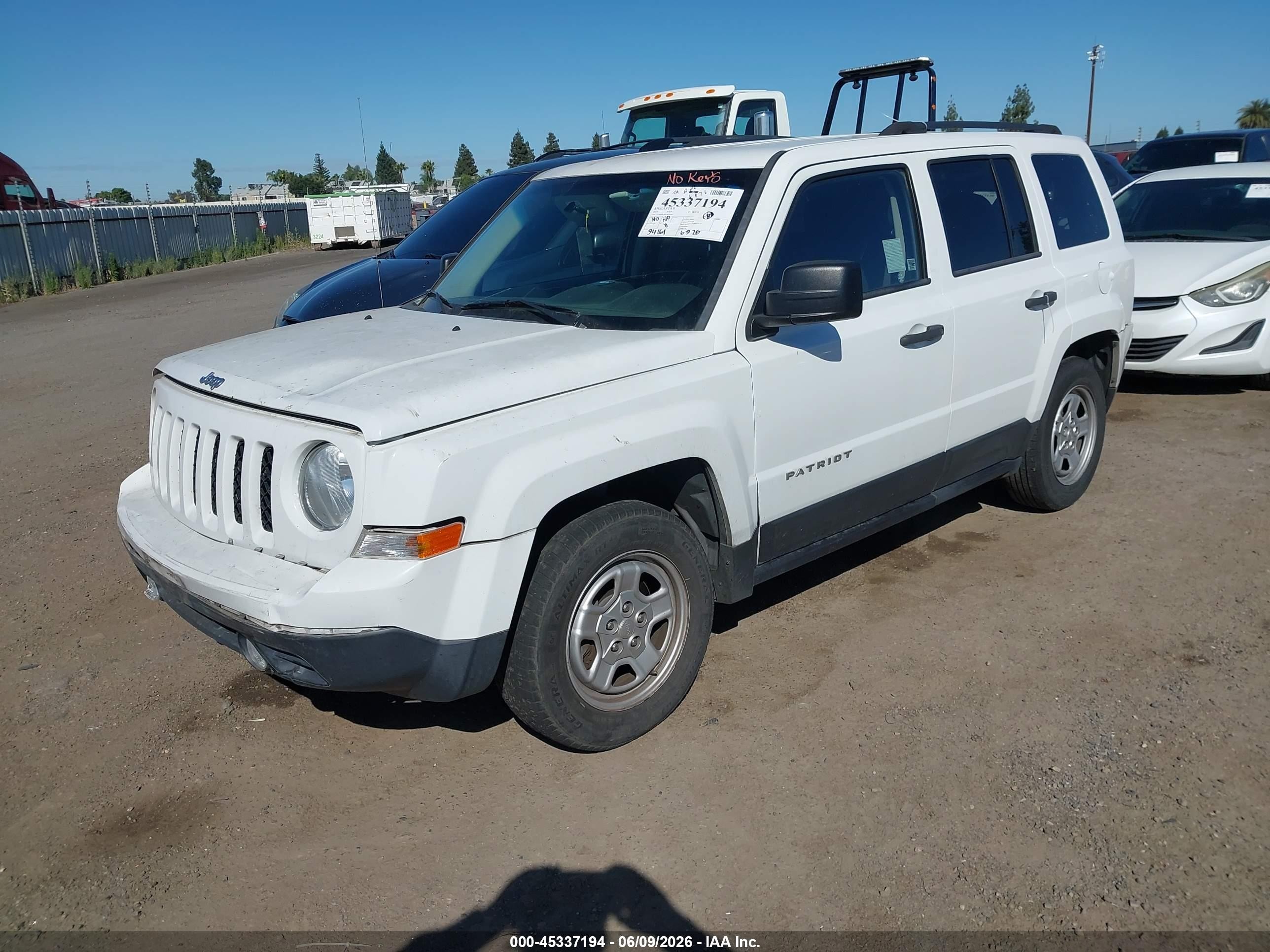 2015 Jeep Patriot Sport White vin: 1C4NJPBA8FD413867