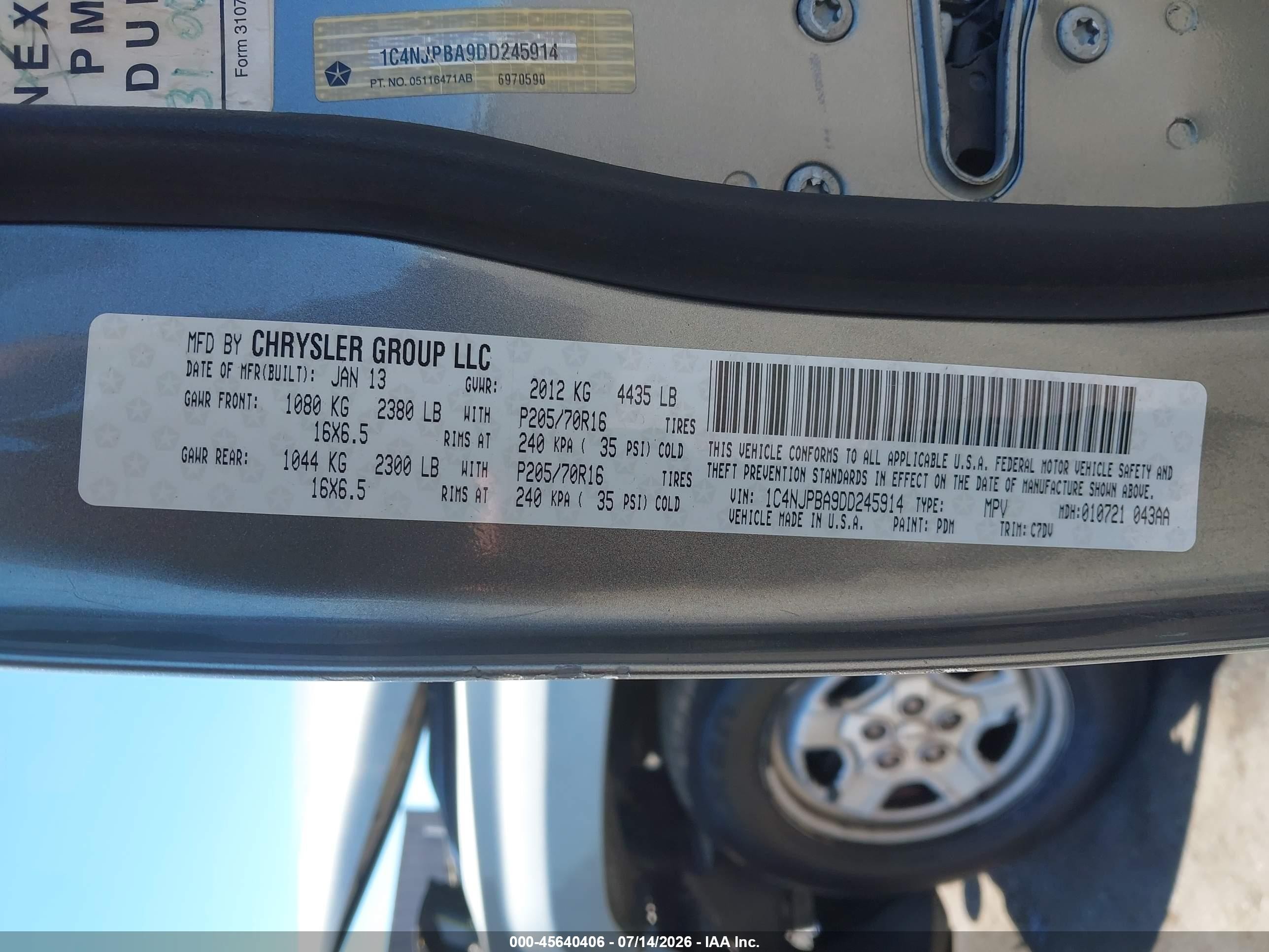 2013 Jeep Patriot Sport Gray vin: 1C4NJPBA9DD245914