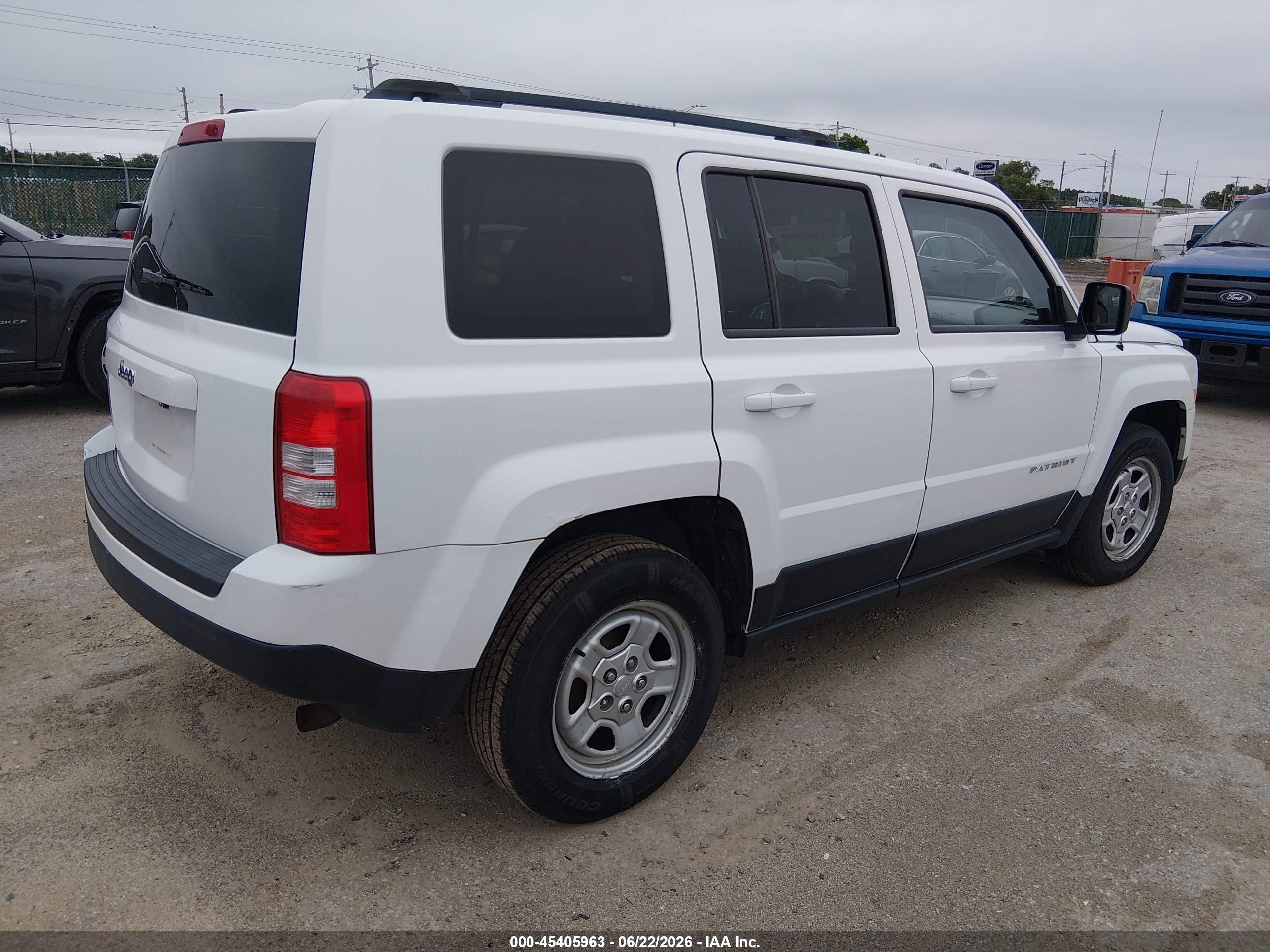 2014 Jeep Patriot Sport White vin: 1C4NJPBA9ED690784