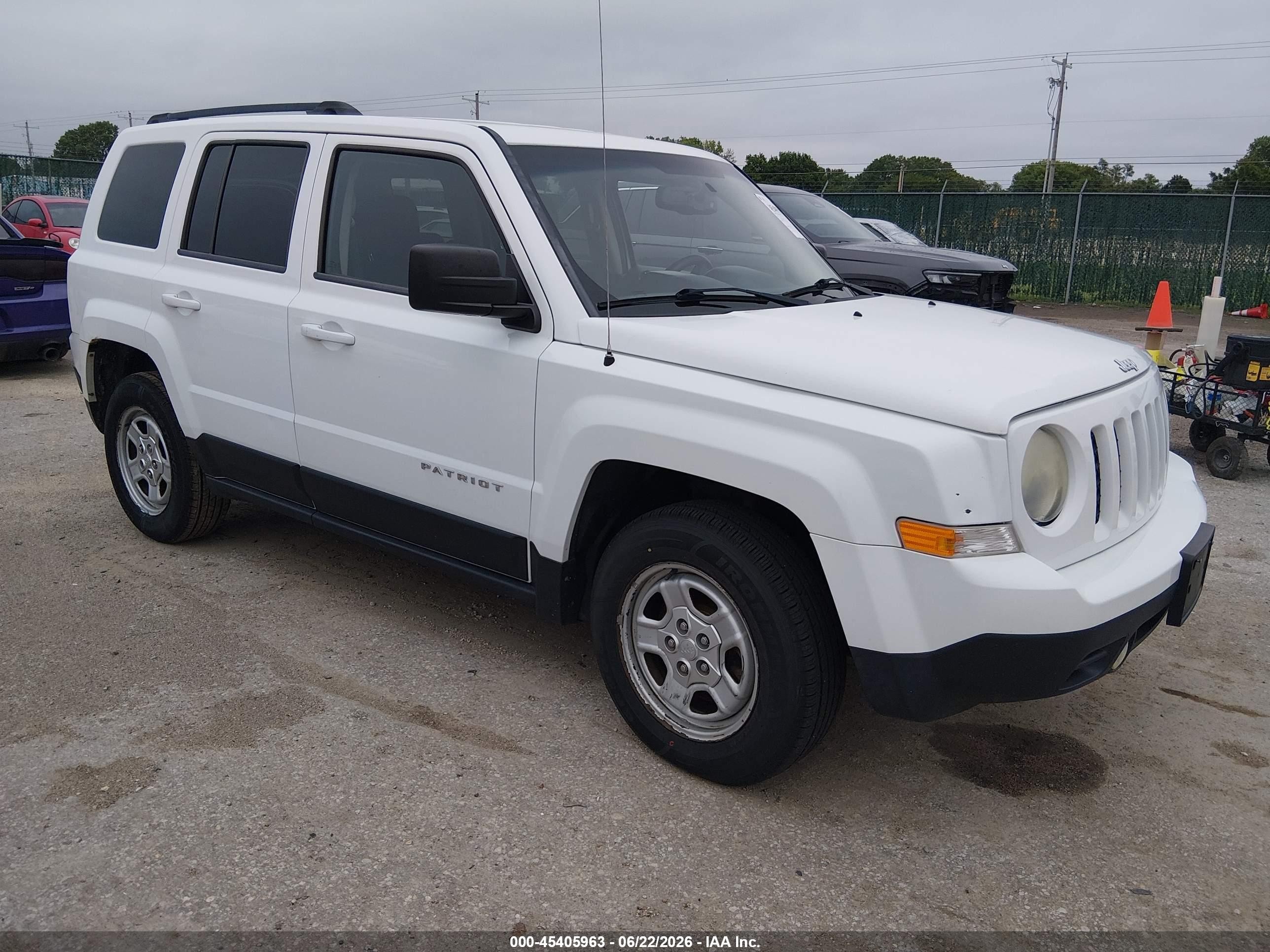 2014 Jeep Patriot Sport White vin: 1C4NJPBA9ED690784