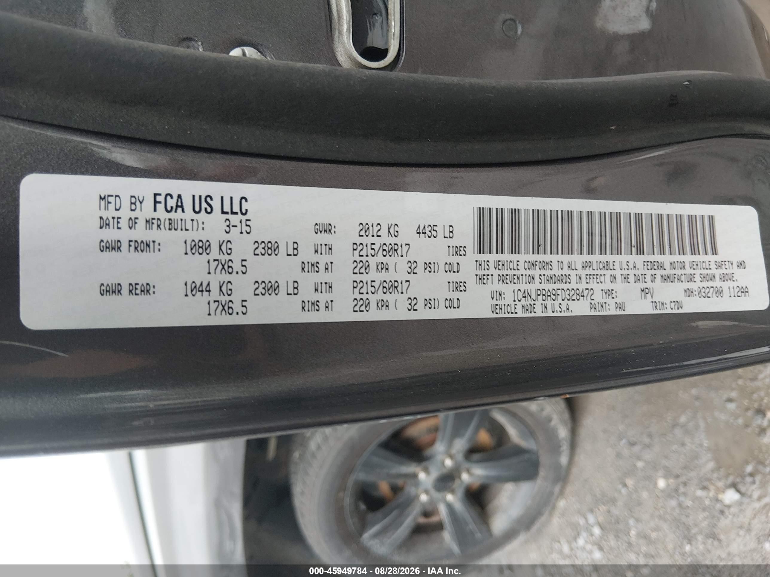 2015 Jeep Patriot Altitude Edition Gray vin: 1C4NJPBA9FD328472