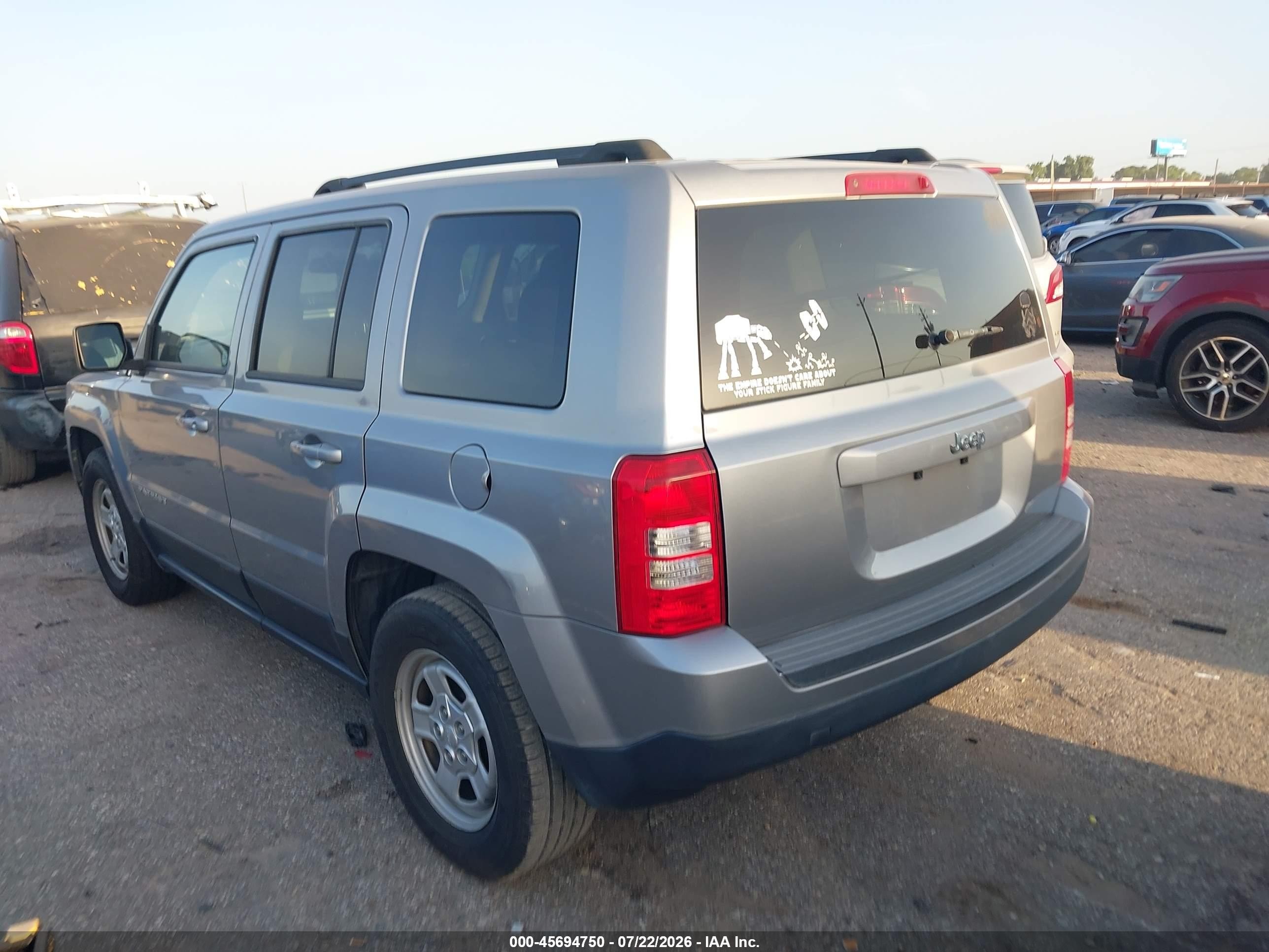2015 Jeep Patriot Sport Silver vin: 1C4NJPBA9FD334028