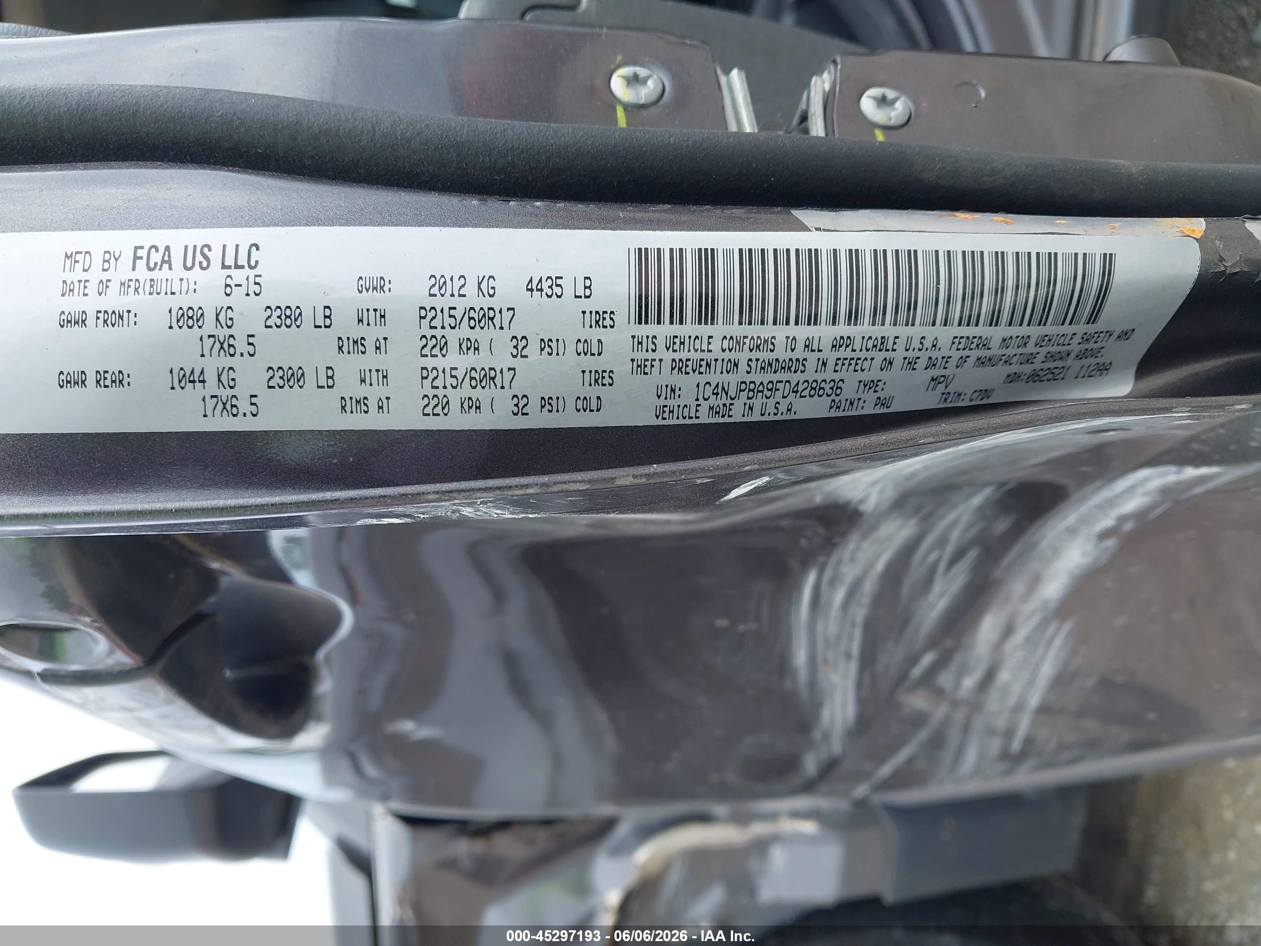 2015 Jeep Patriot Altitude Edition Gray vin: 1C4NJPBA9FD428636