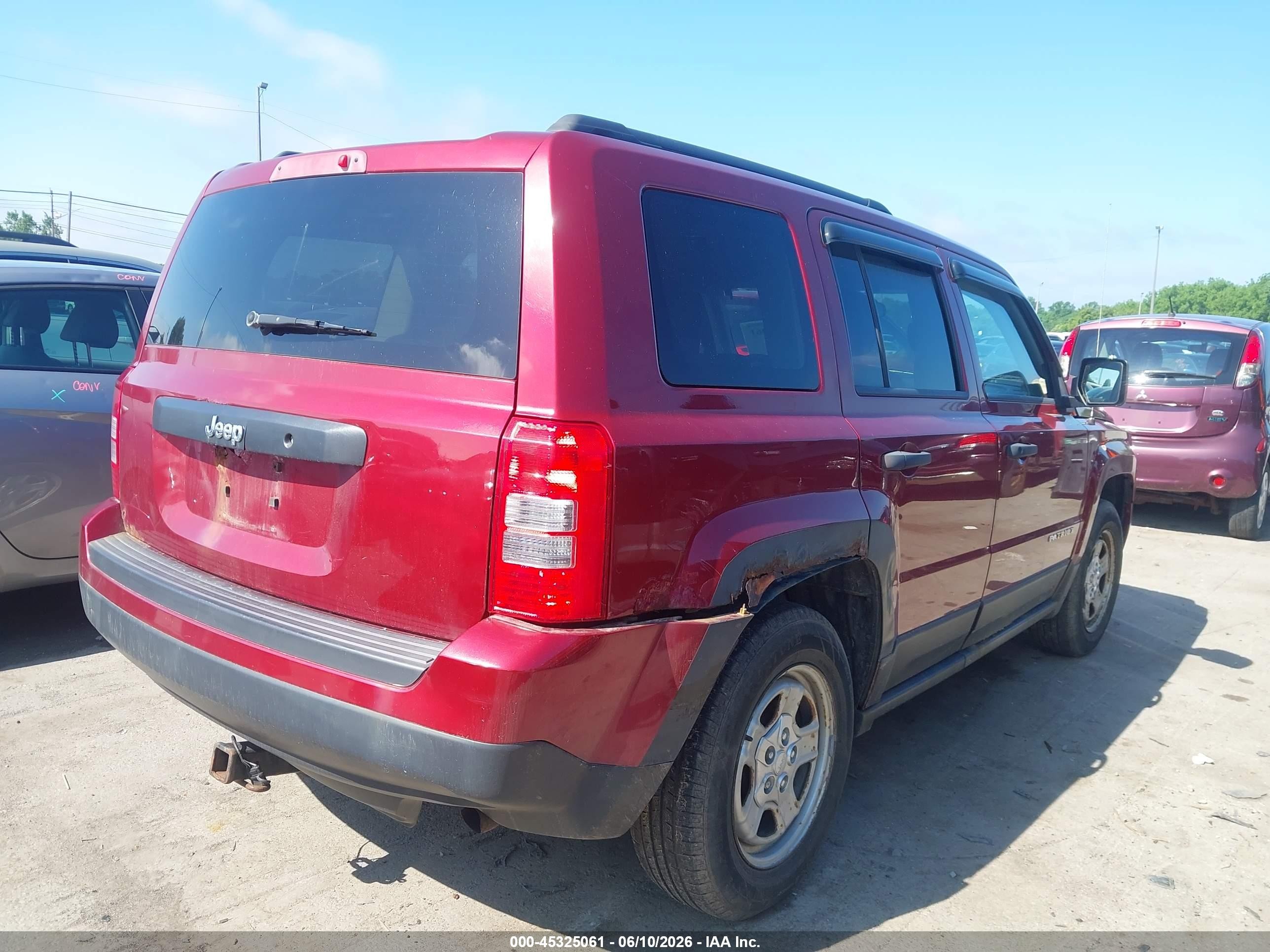 2013 Jeep Patriot Sport Red vin: 1C4NJPBAXDD213392