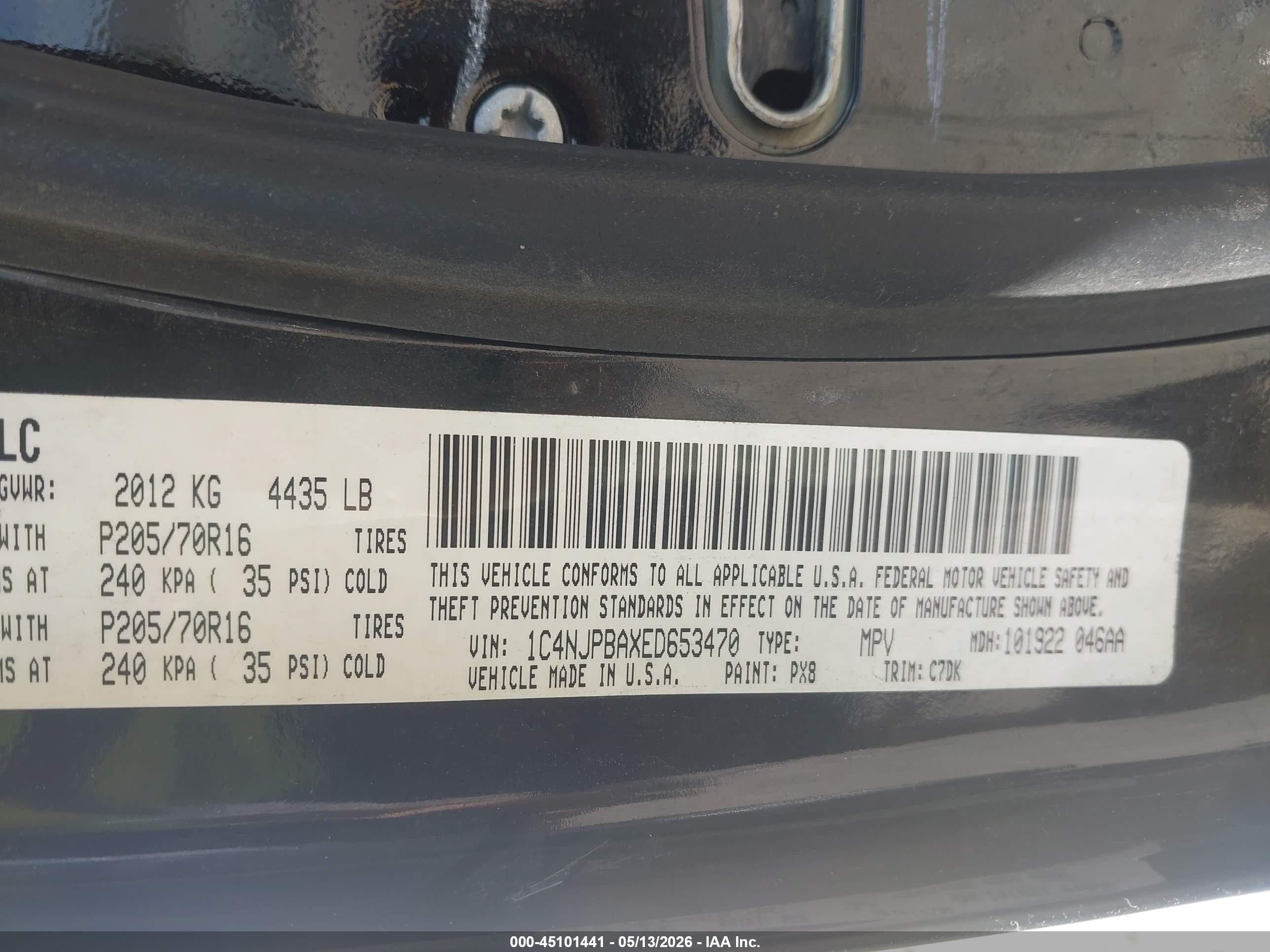 2014 Jeep Patriot Sport Black vin: 1C4NJPBAXED653470