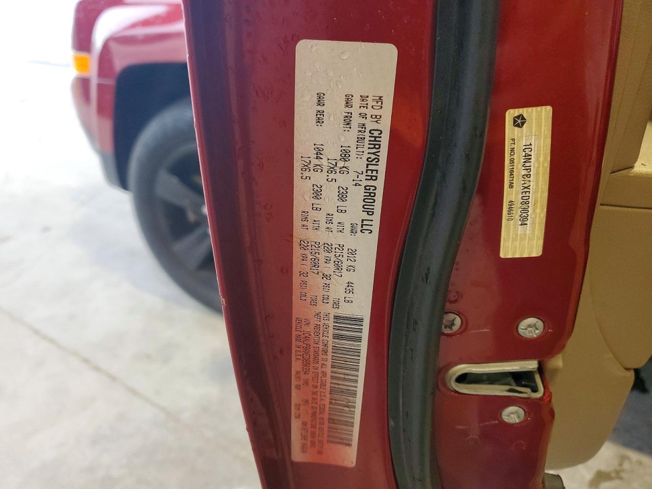 2014 Jeep Patriot Red vin: 1C4NJPBAXED890394
